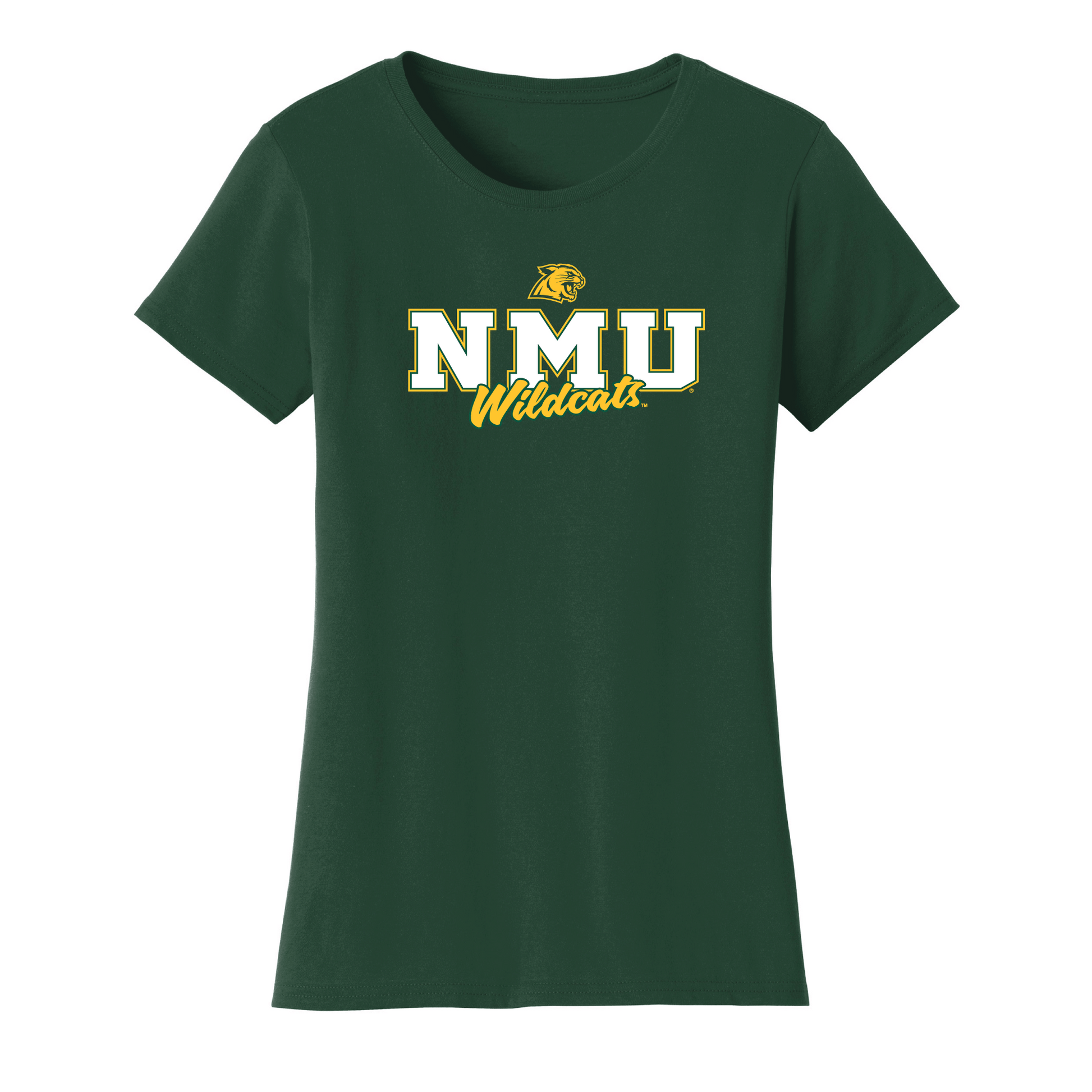  Northern Michigan University Wildcats Campus Script Womens T-Shirt