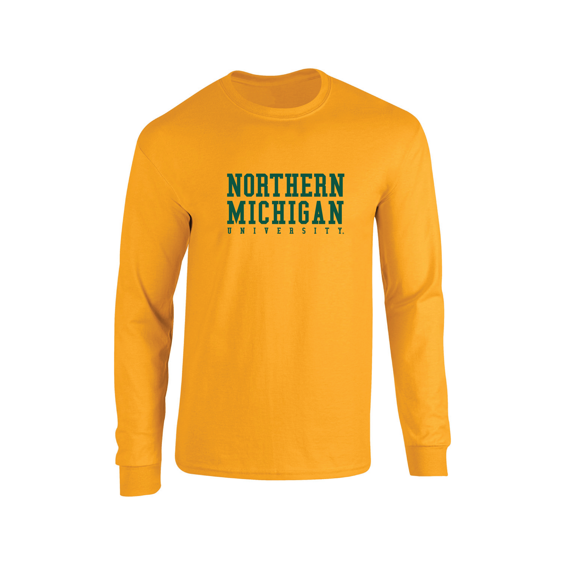  Northern Michigan University Wildcats Block Adult Long Sleeve T-Shirt