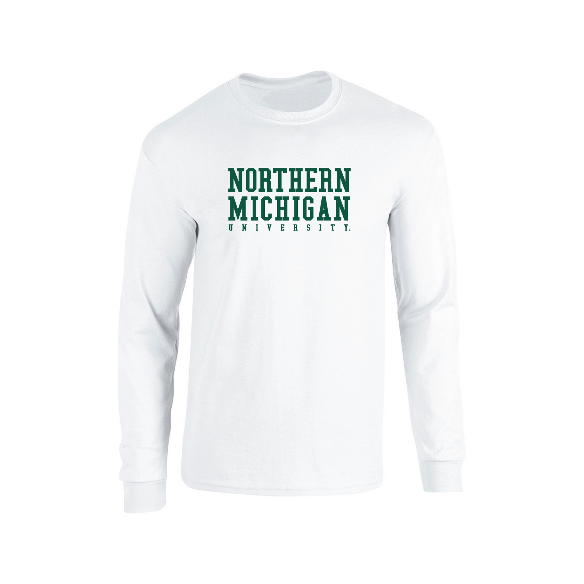  Northern Michigan University Wildcats Block Adult Long Sleeve T-Shirt