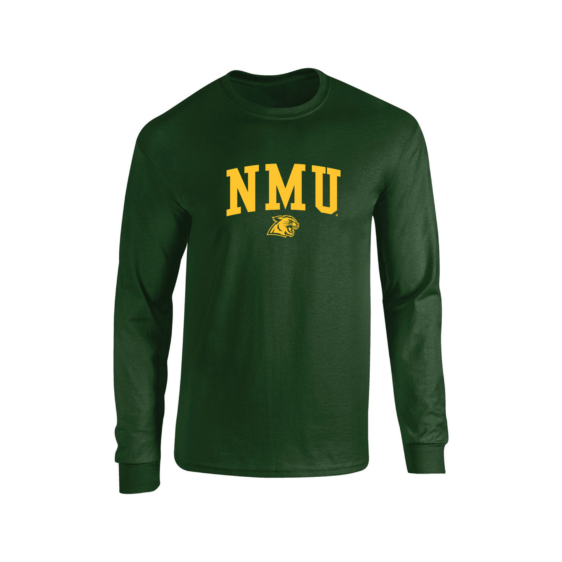  Northern Michigan University Wildcats Jumbo Arch Adult Long Sleeve T-Shirt