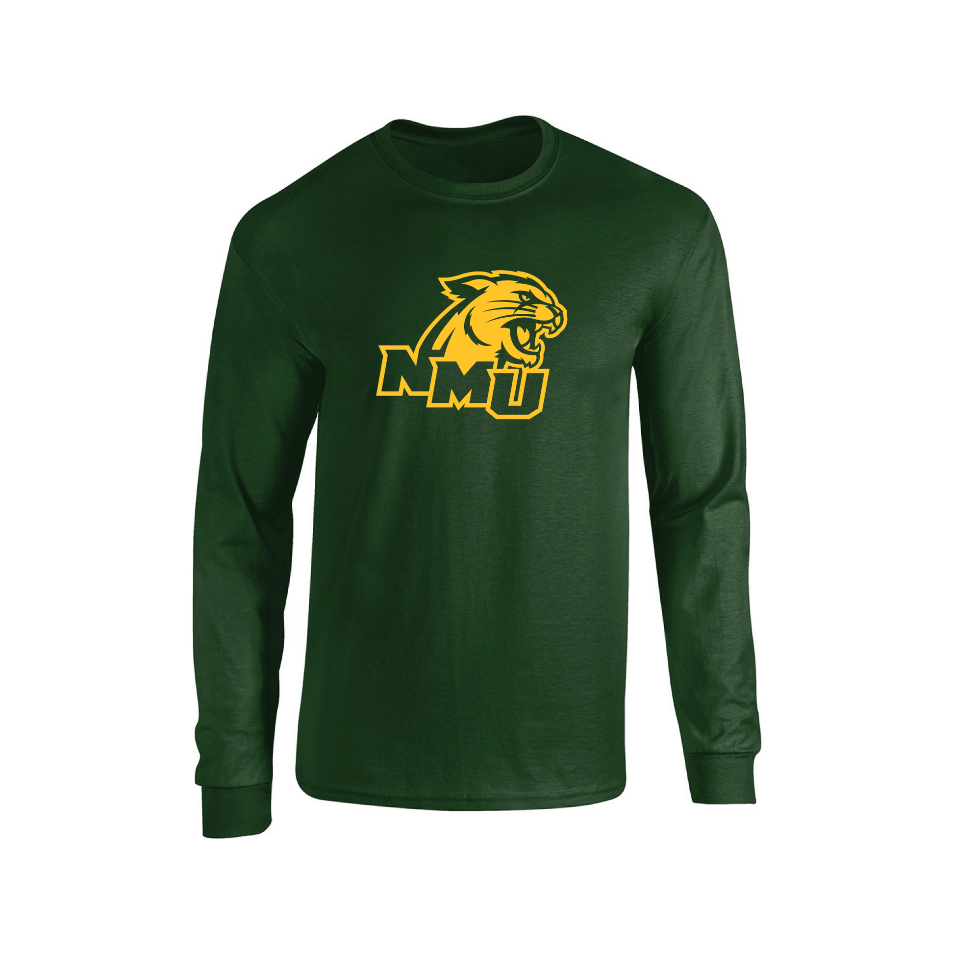  Northern Michigan University Wildcats Jumbo Logo Adult Long Sleeve T-Shirt