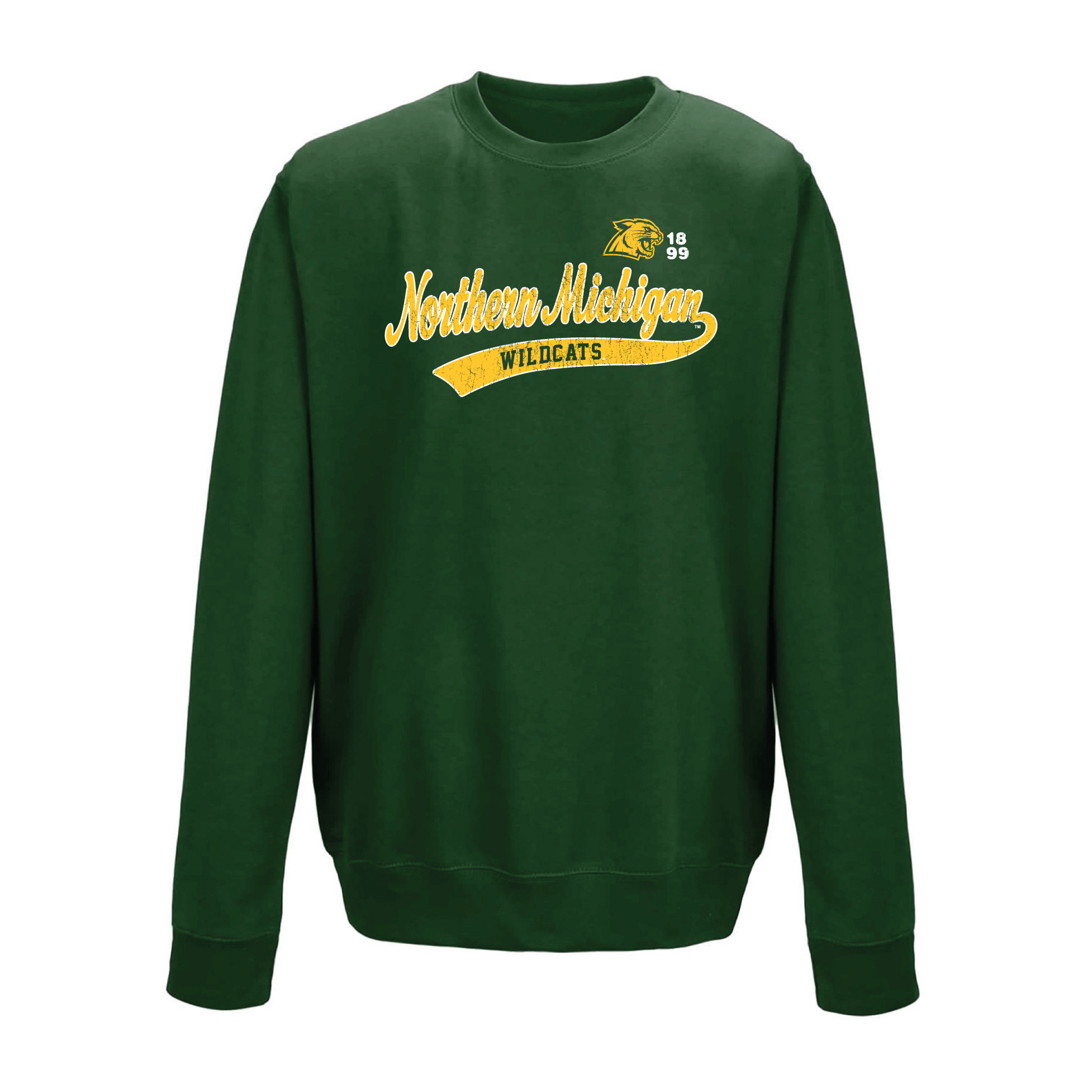  Northern Michigan University Wildcats Old School Crewneck Sweatshirt