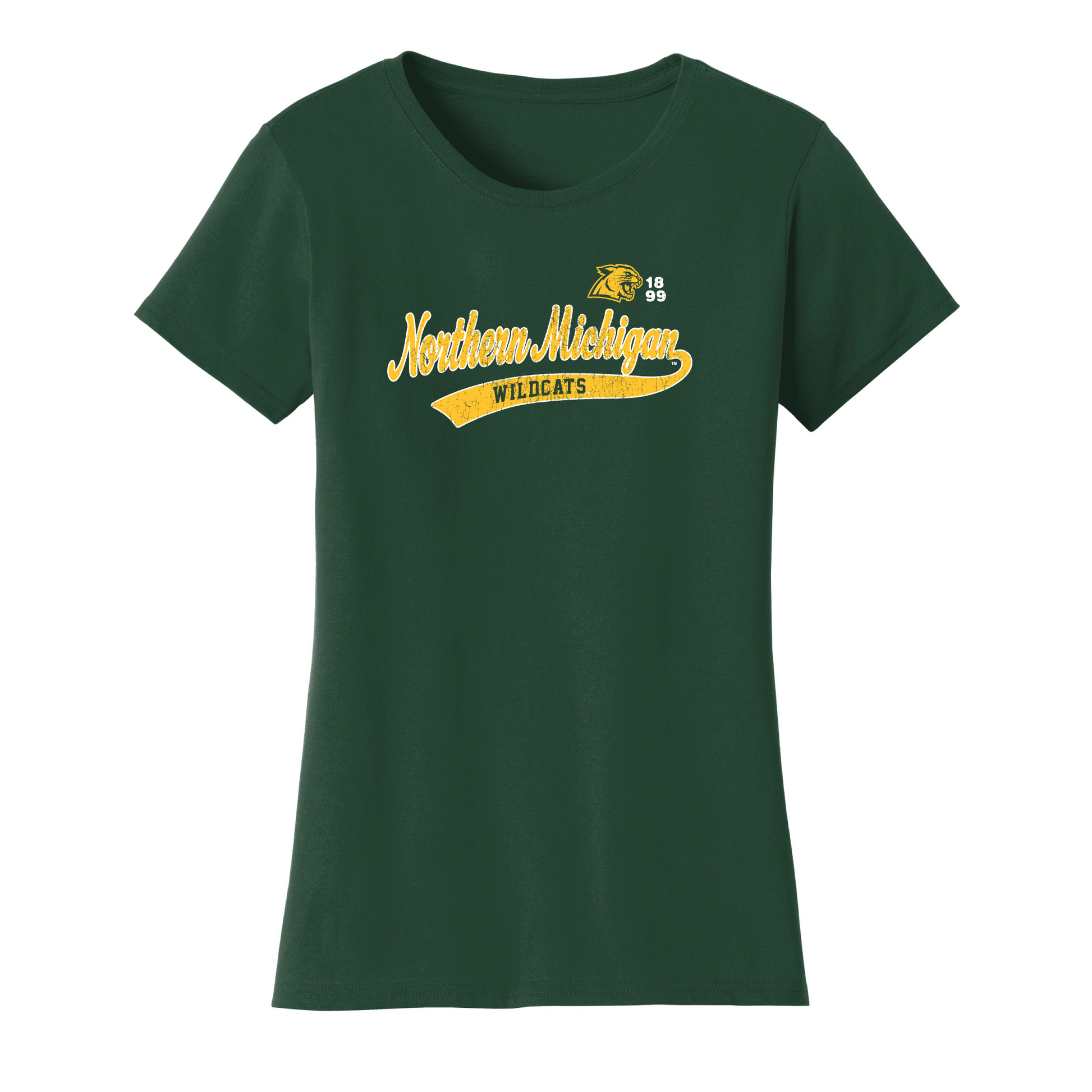  Northern Michigan University Wildcats Old School Womens T-Shirt