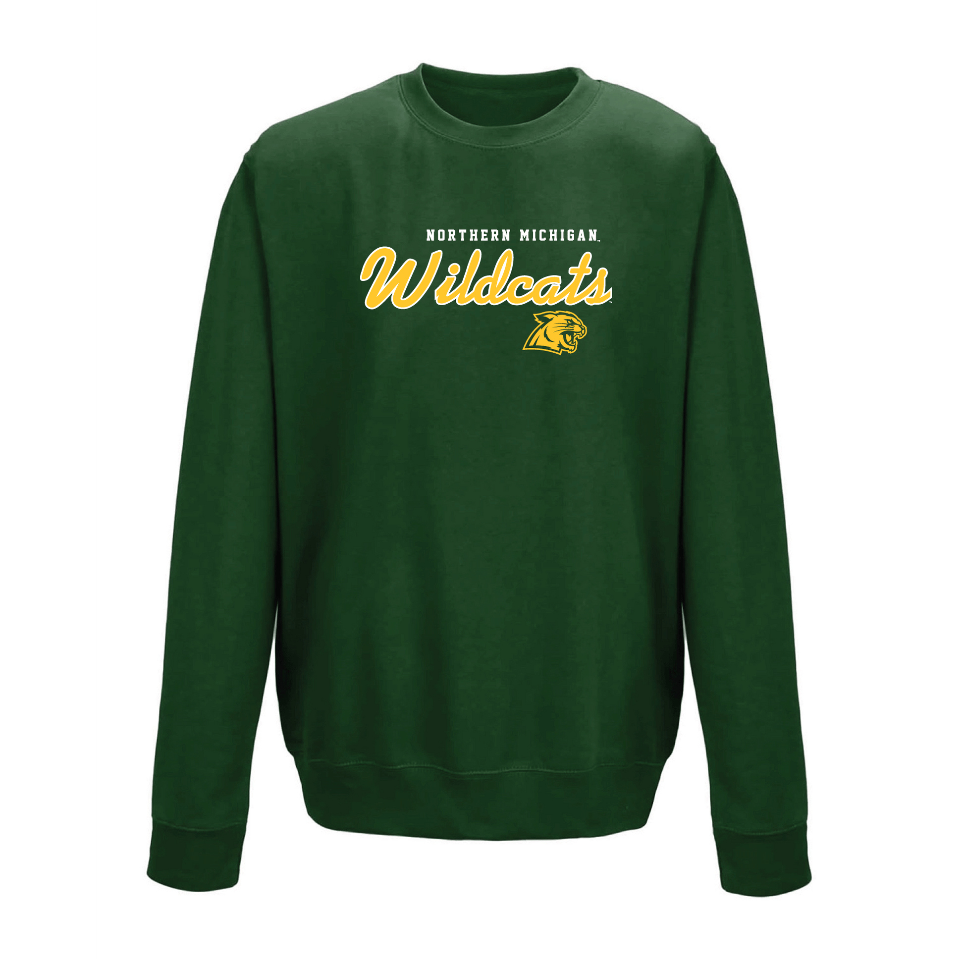  Northern Michigan University Wildcats Machine Script Crewneck Sweatshirt