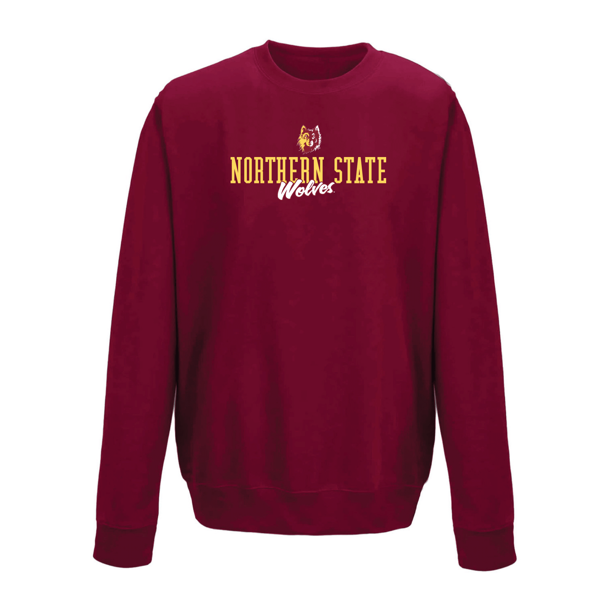 Northern State University Wolves Campus Script Crewneck Sweatshirt Fleece