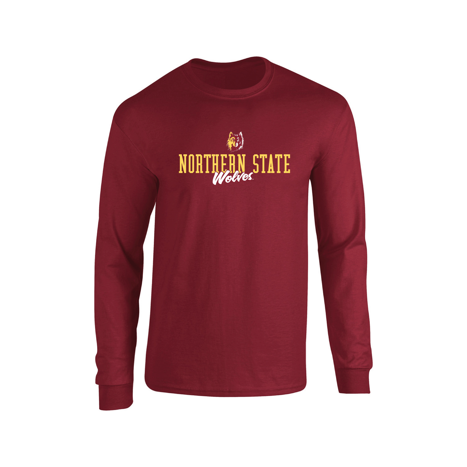 Northern State University Wolves Campus Script Long Sleeve T-shirt Unisex