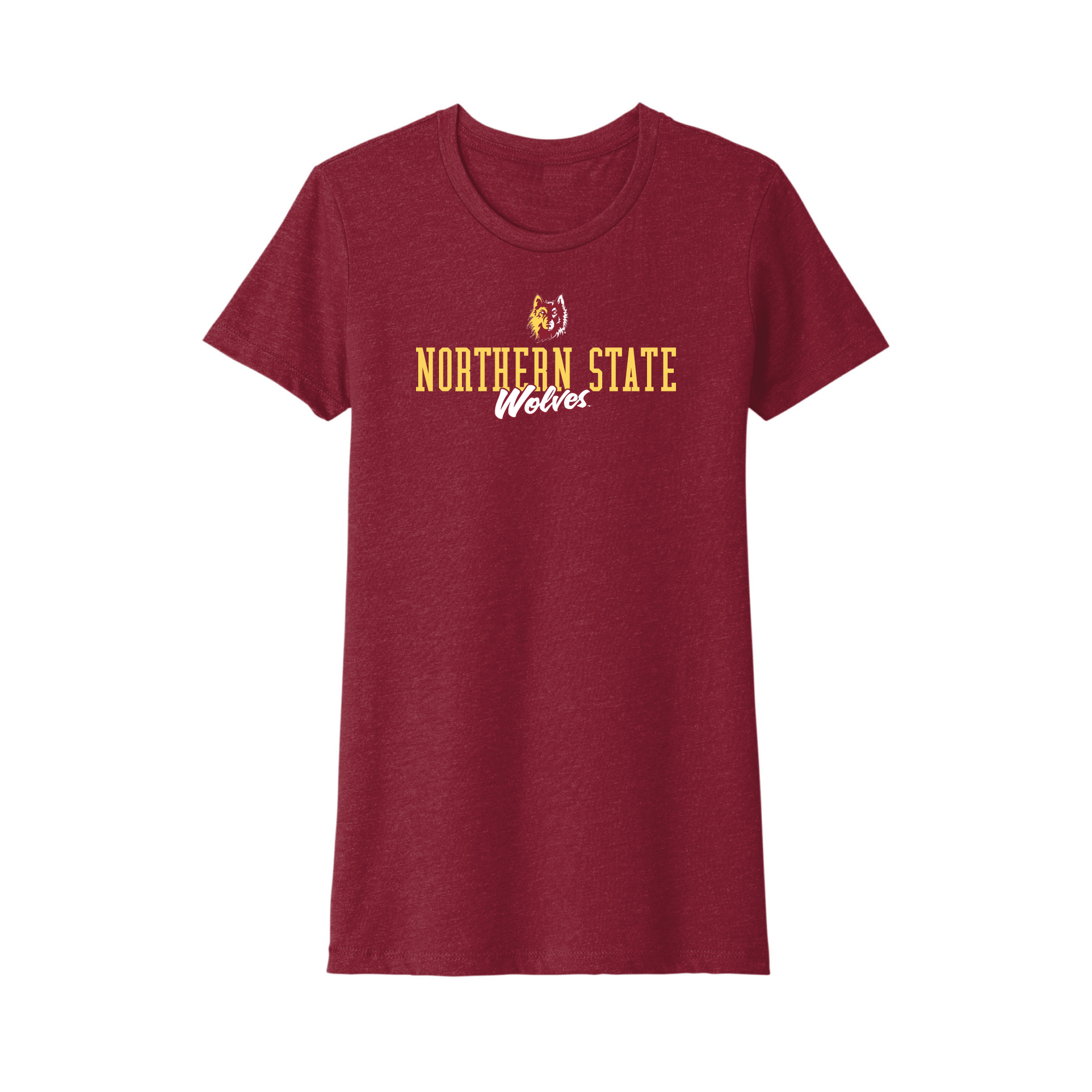 Northern State University Wolves Campus Script Womens Relaxed T-shirt