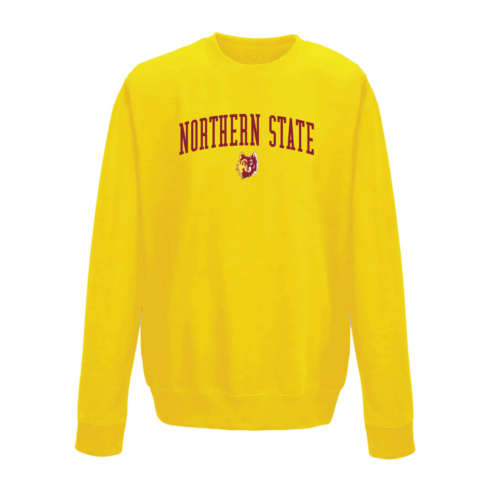 Northern State University Wolves Jumbo Arch Crewneck Sweatshirt Fleece