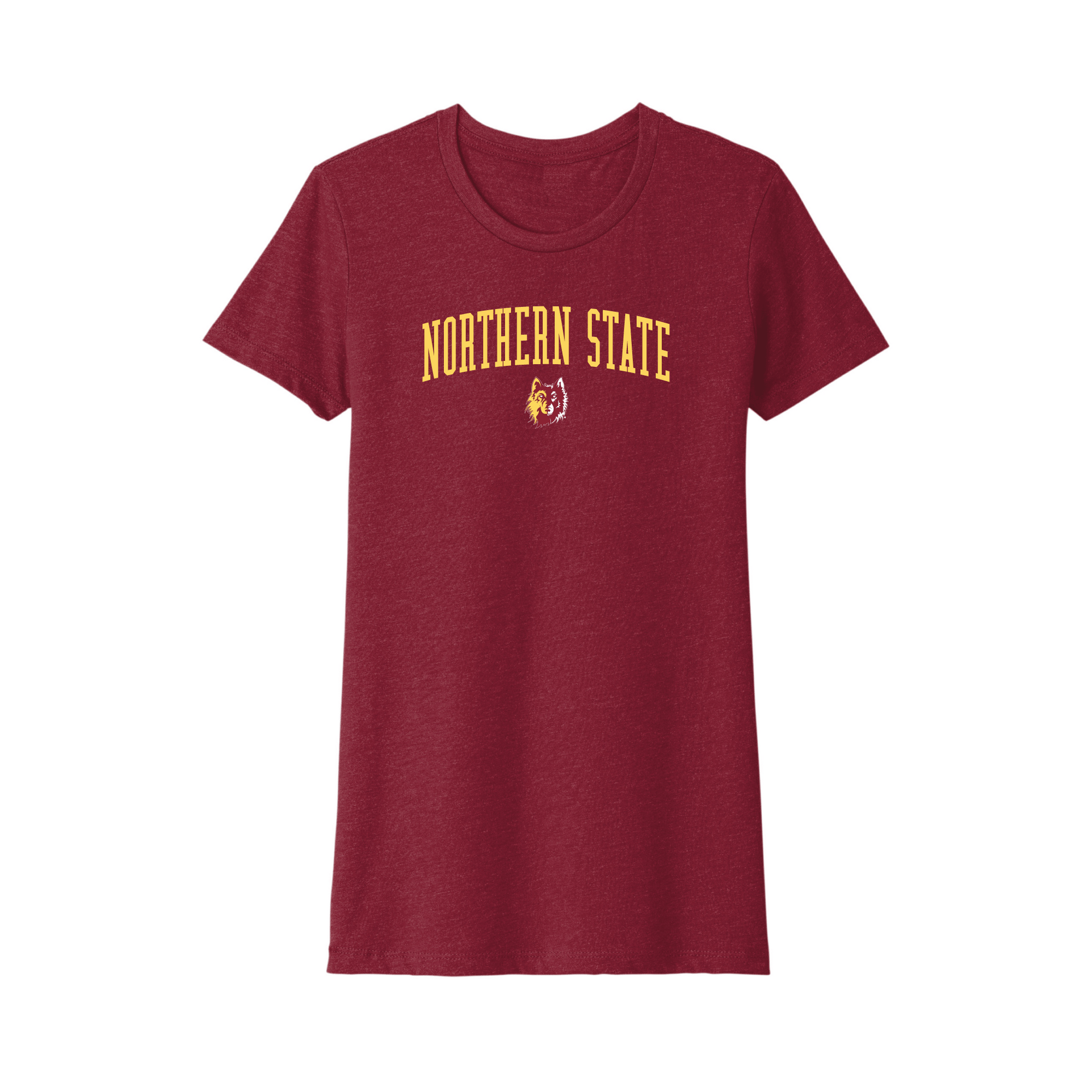 Northern State University Wolves Jumbo Arch Womens Relaxed T-shirt