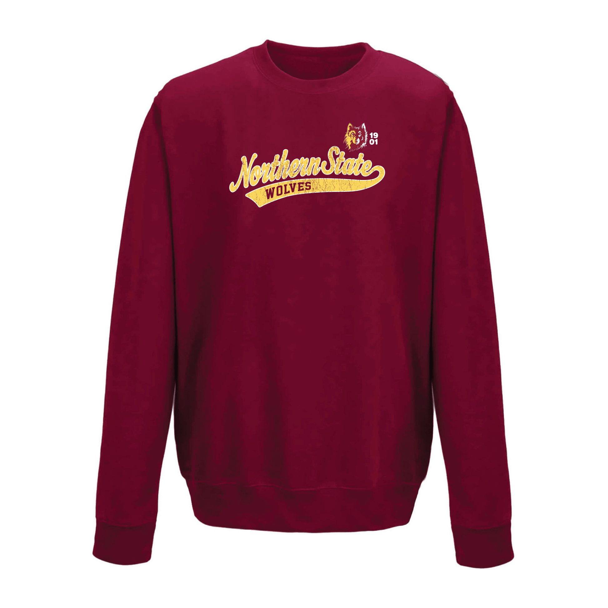 Northern State University Wolves Old School Crewneck Sweatshirt Fleece