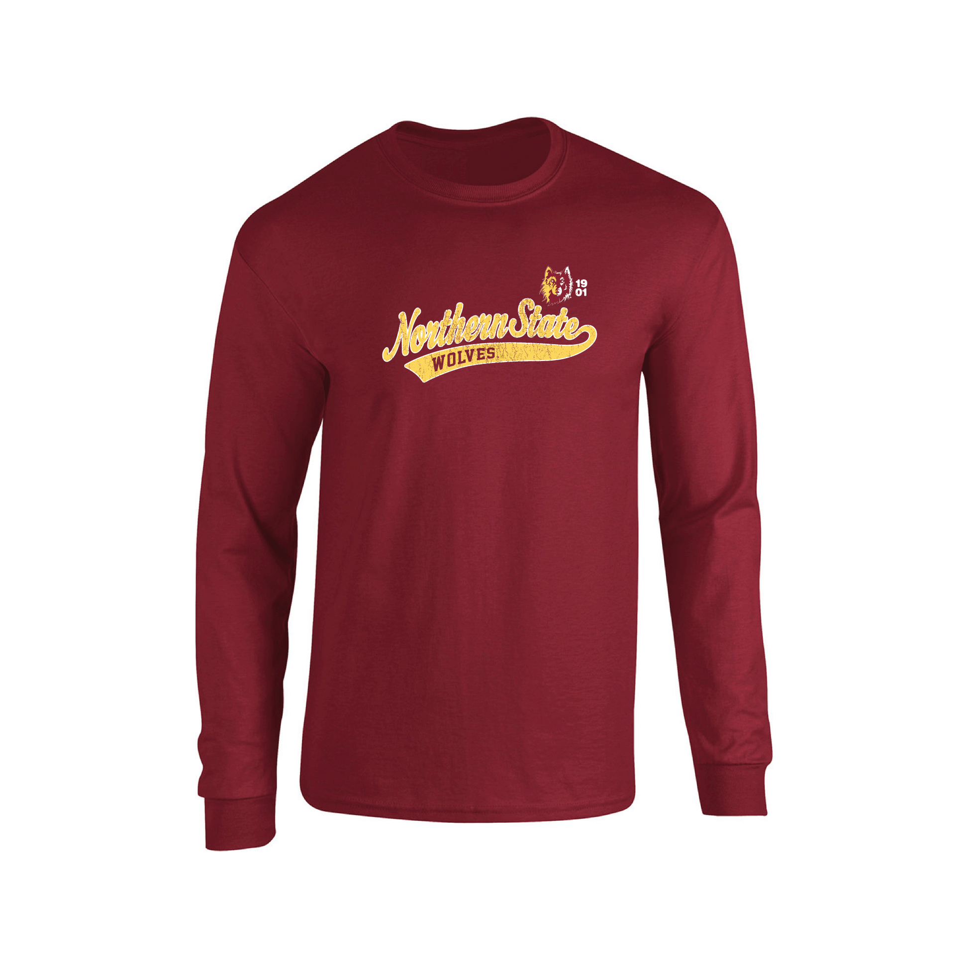 Northern State University Wolves Old School Long Sleeve T-shirt Unisex