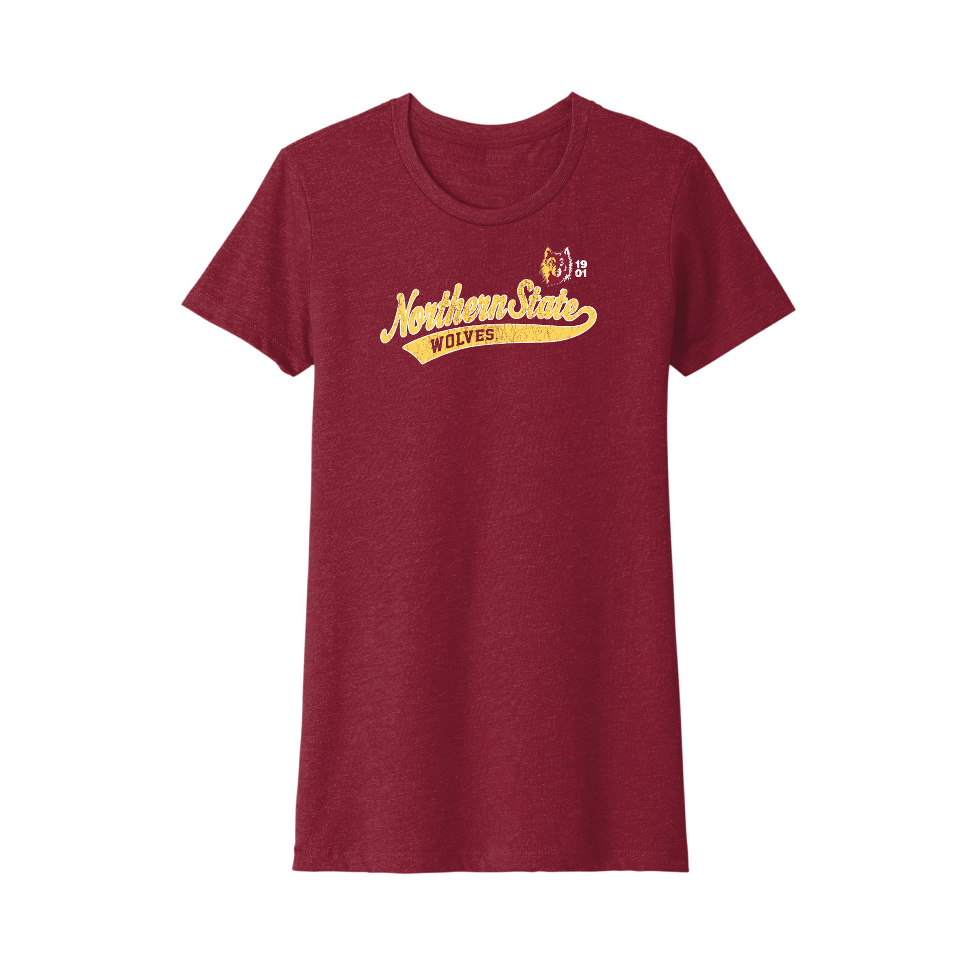 Northern State University Wolves Old School Womens Relaxed T-shirt