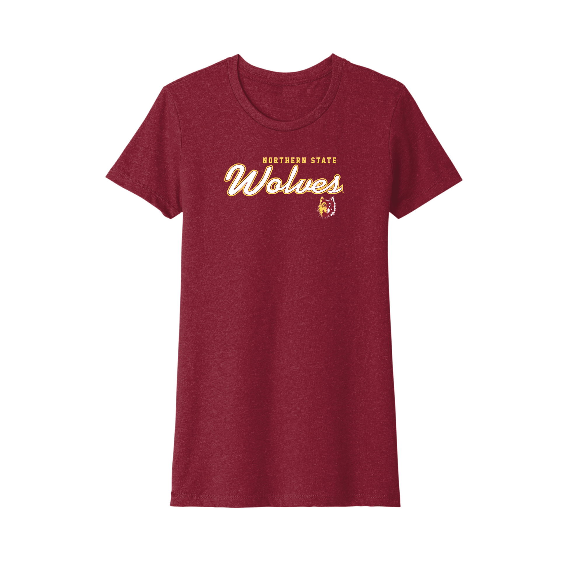 Northern State University Wolves Machine Script Womens Relaxed T-shirt