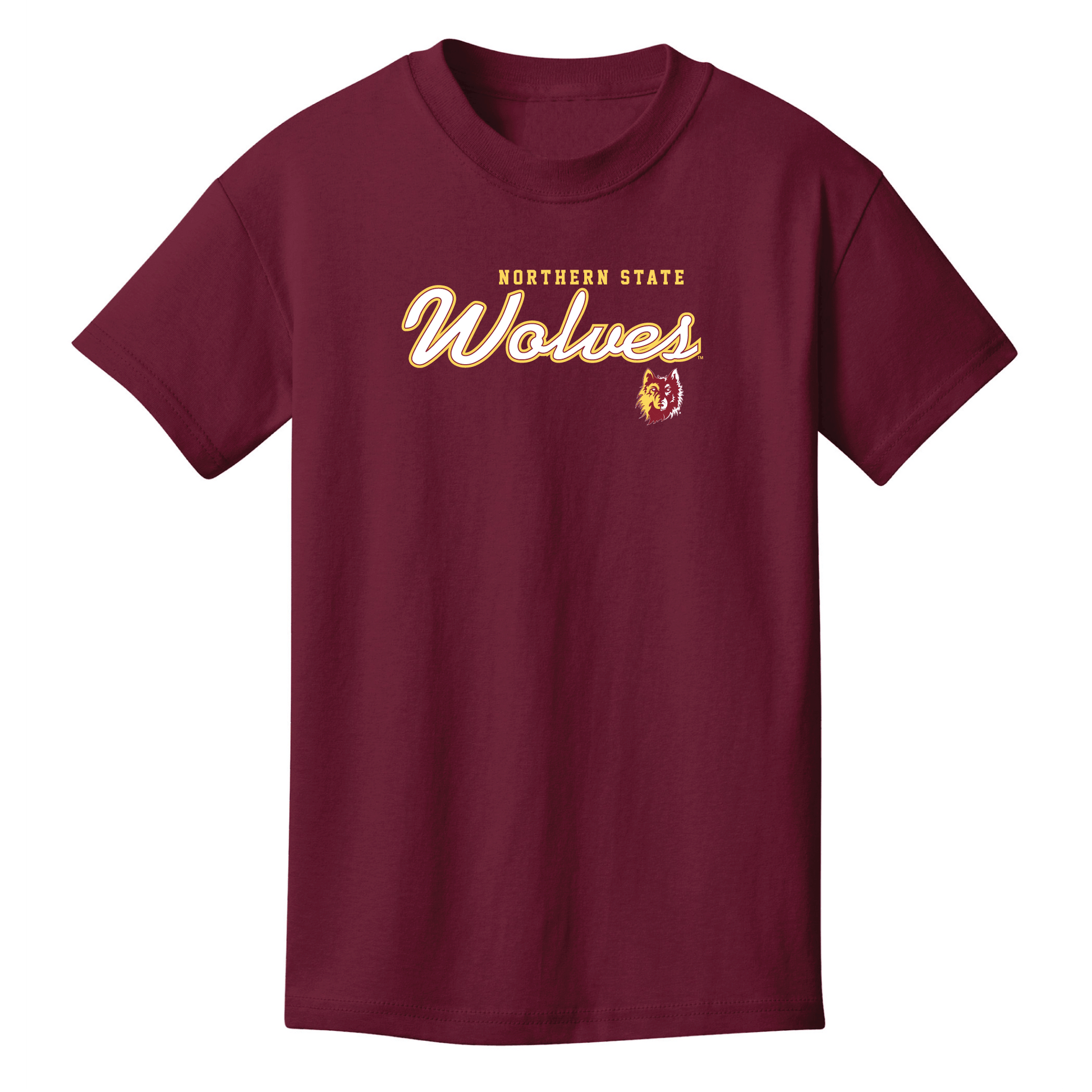 Northern State University Wolves Machine Script Youth T-shirt