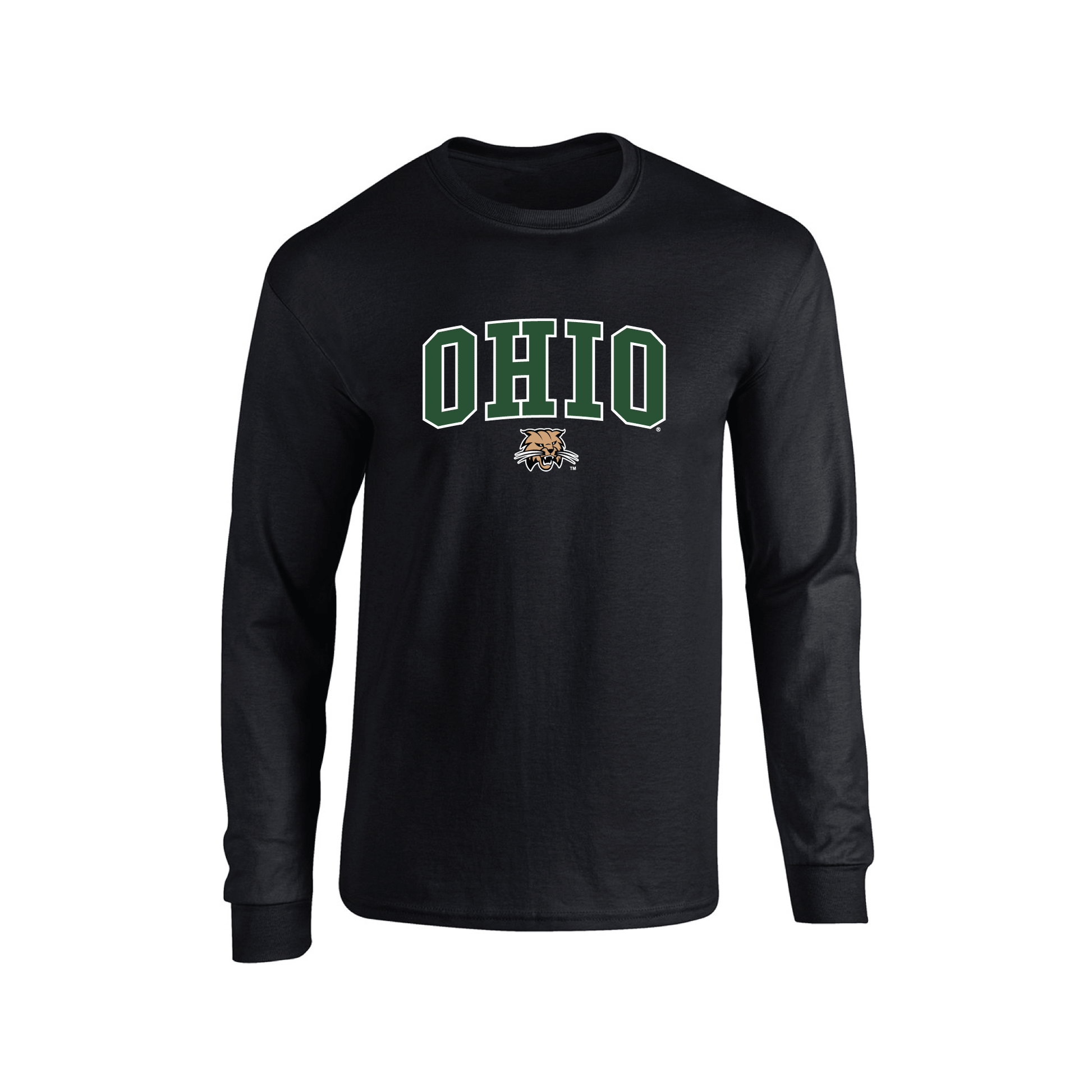 Ohio University Bobcats Jumbo Arch Adult Long Sleeve T-Shirt