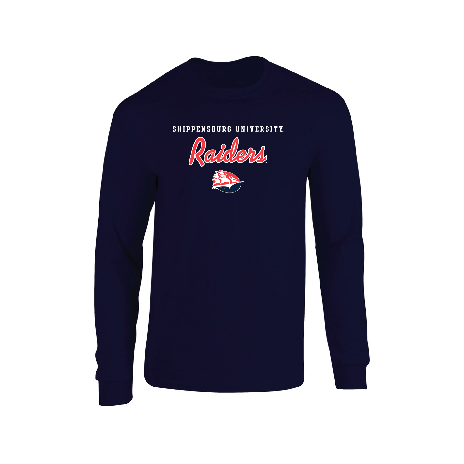 Shippensburg University Raiders Machine Script Adult Long Sleeve T-Shirt