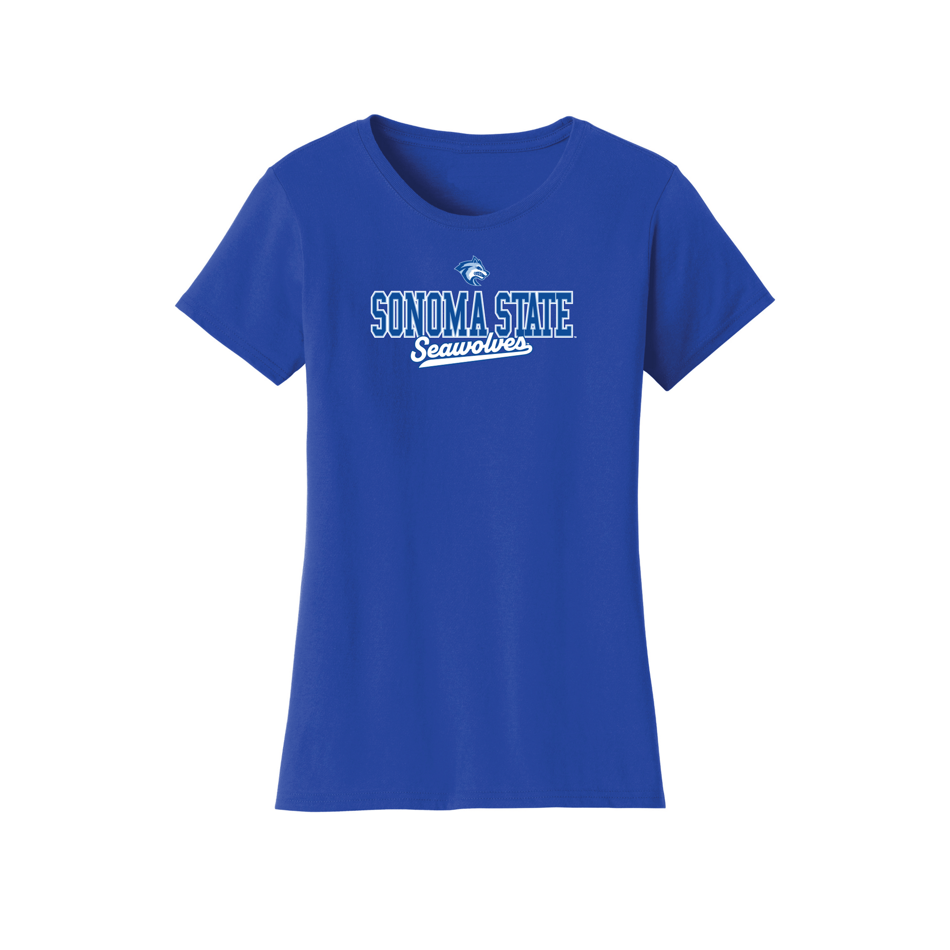 Sonoma State University Seawolves Campus Script Womens T-Shirt