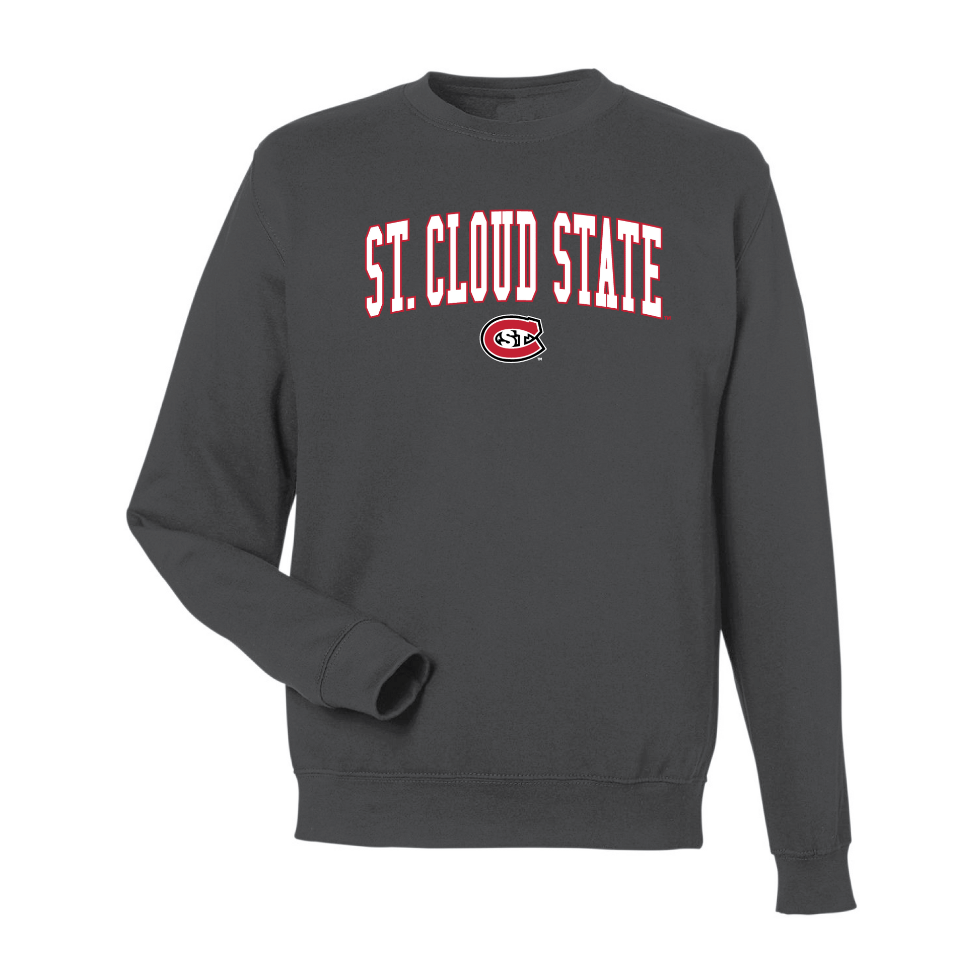 St. Cloud State University  Huskies Jumbo Arch Crewneck Sweatshirt Fleece