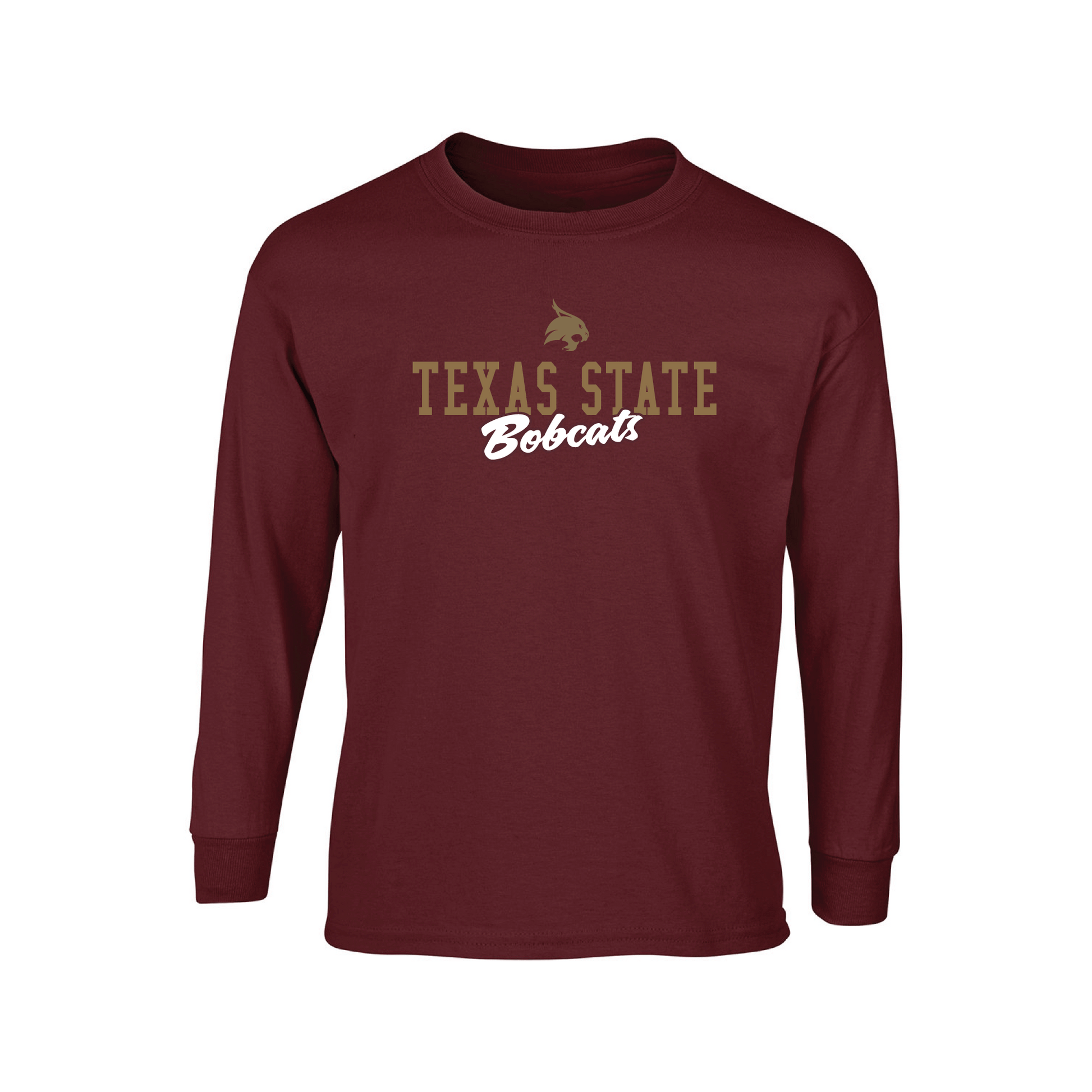 Texas State University  Bobcats Campus Script Long Sleeve T-shirt Unisex