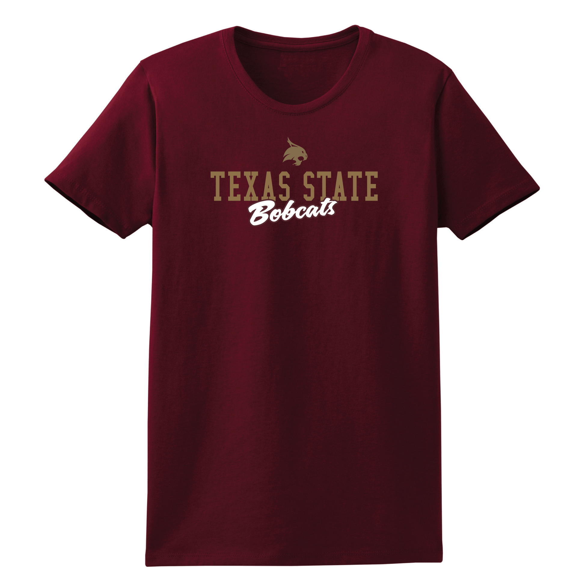 Texas State University  Bobcats Campus Script Womens Relaxed T-shirt