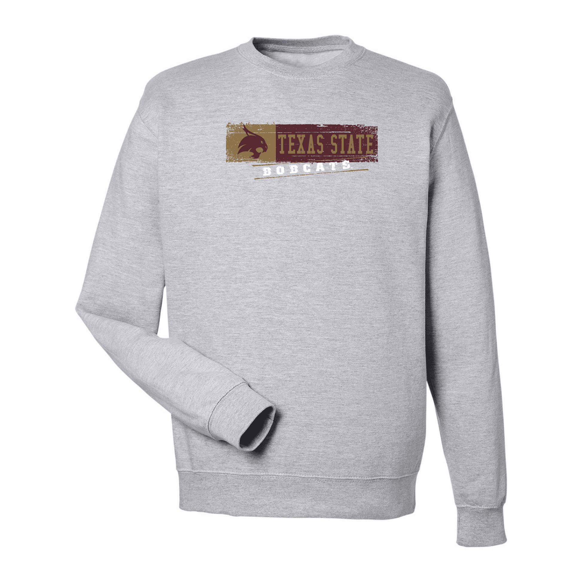 Texas State University  Bobcats Sticker Crewneck Sweatshirt Fleece