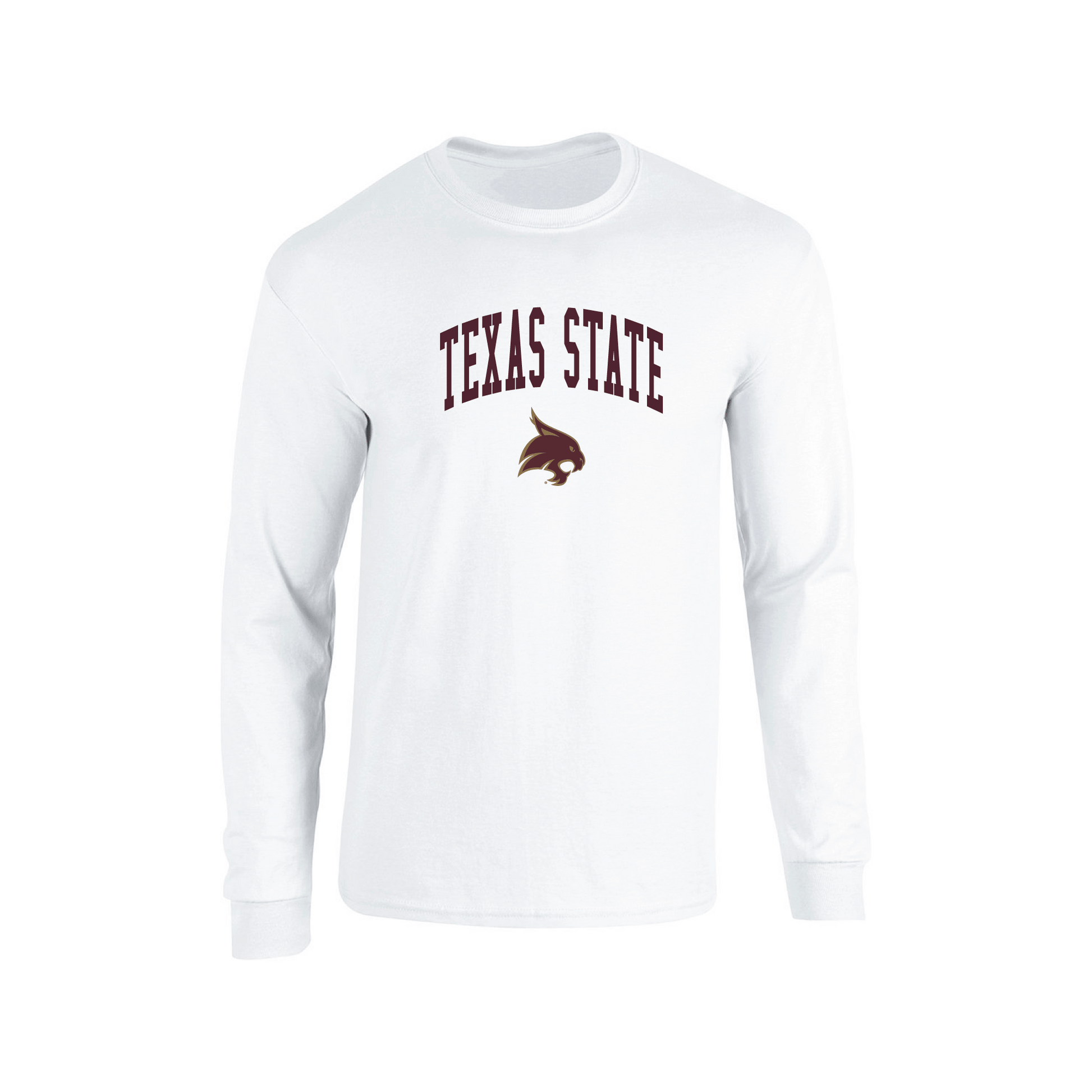 Texas State University  Bobcats Jumbo Arch Long Sleeve T-shirt Unisex
