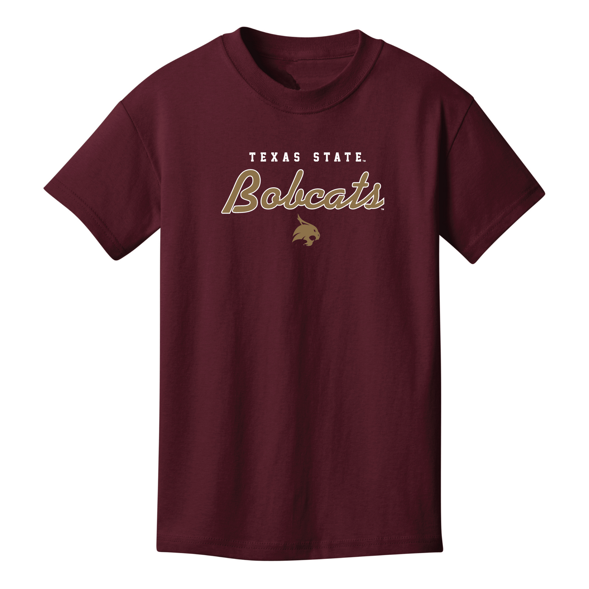 Texas State University  Bobcats Machine Script Youth T-shirt