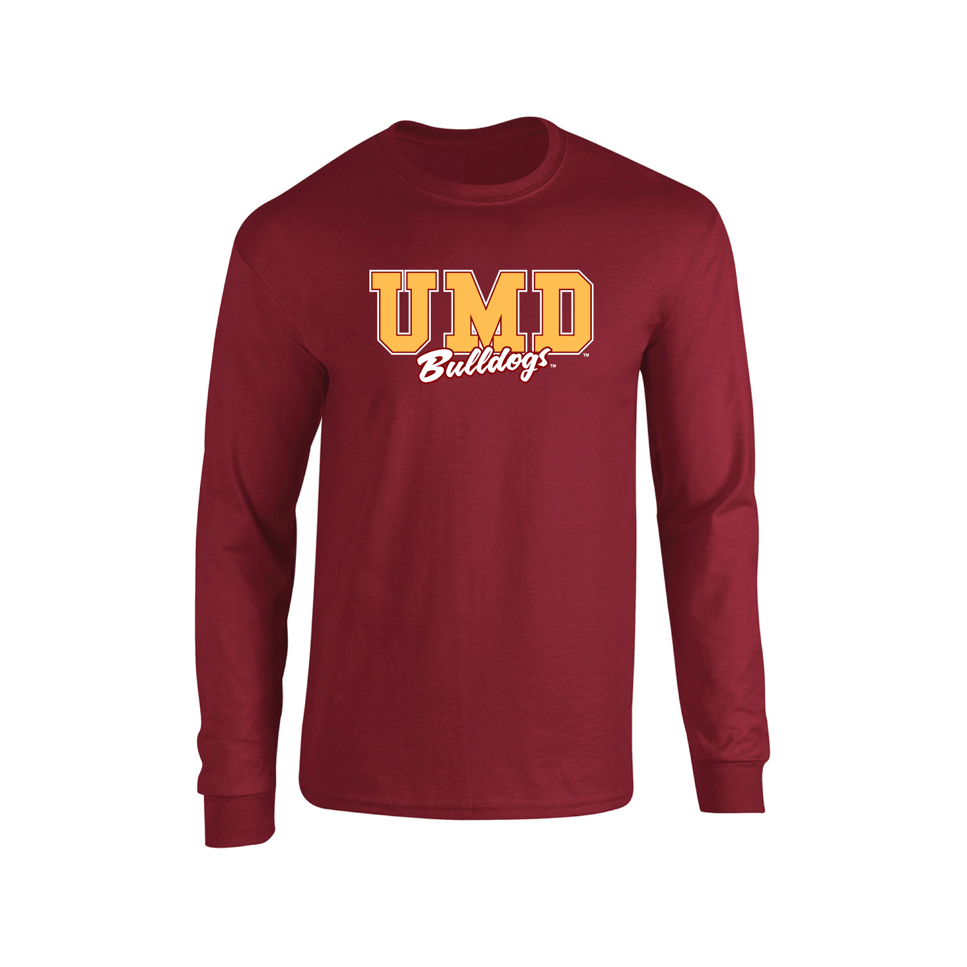 University of Minnesota Duluth Bulldogs Campus Script Adult Long Sleeve T-Shirt