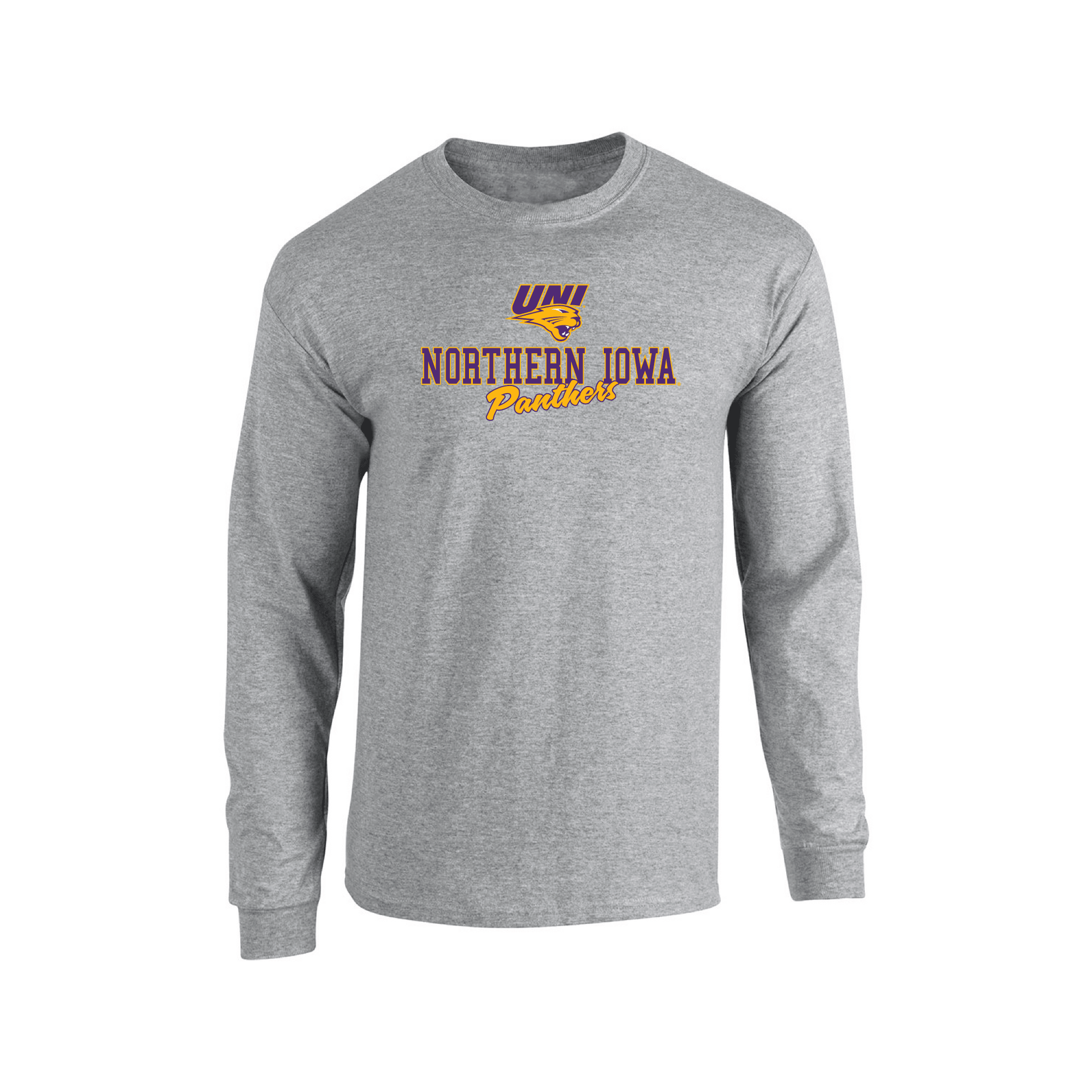 University of Northern Iowa Panthers Campus Script Adult Long Sleeve T-Shirt