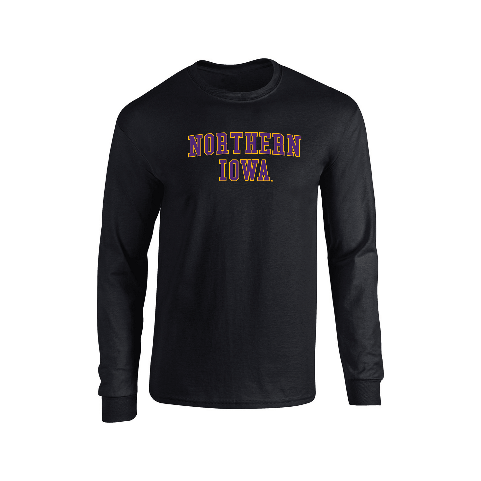 University of Northern Iowa Panthers Block Adult Long Sleeve T-Shirt