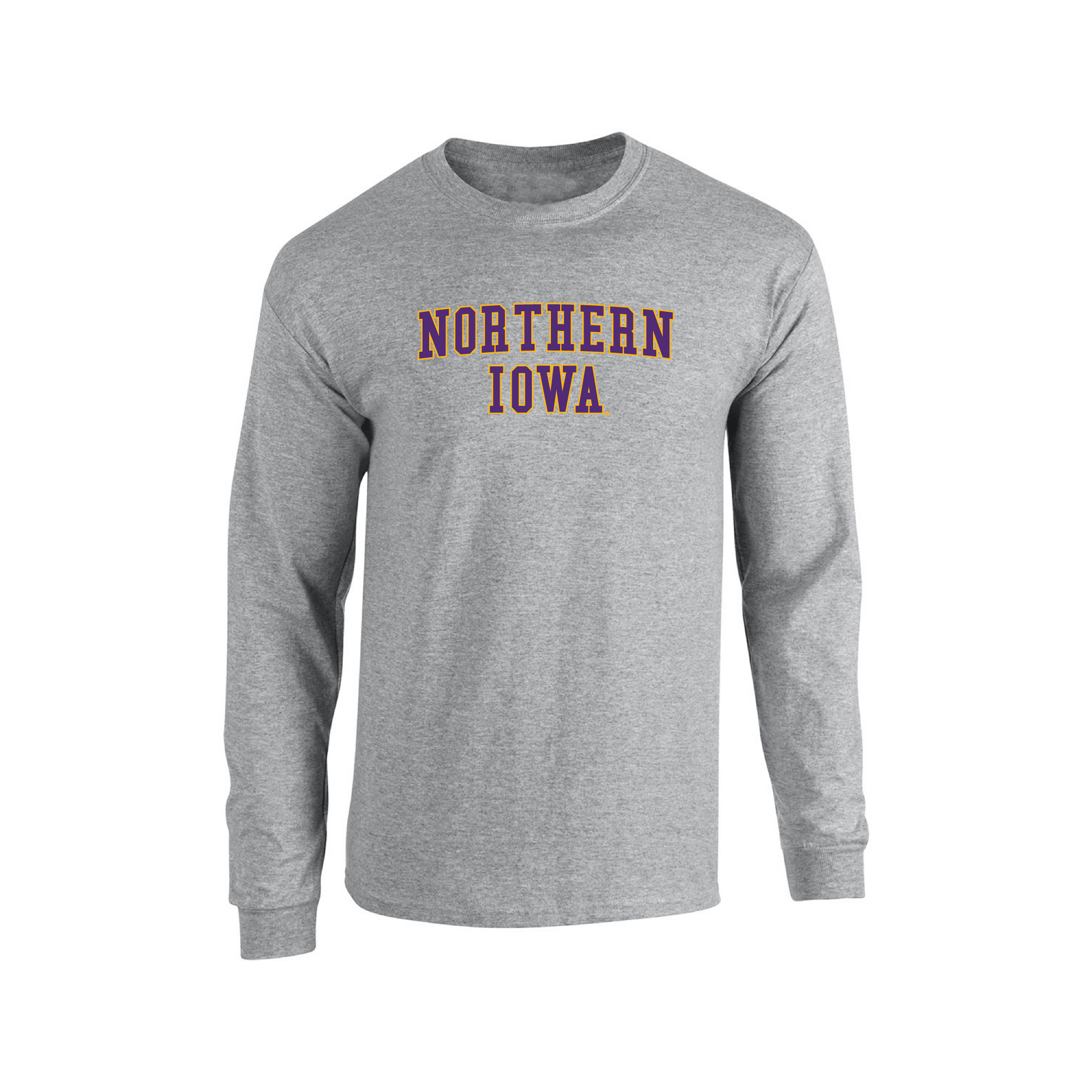 University of Northern Iowa Panthers Block Adult Long Sleeve T-Shirt
