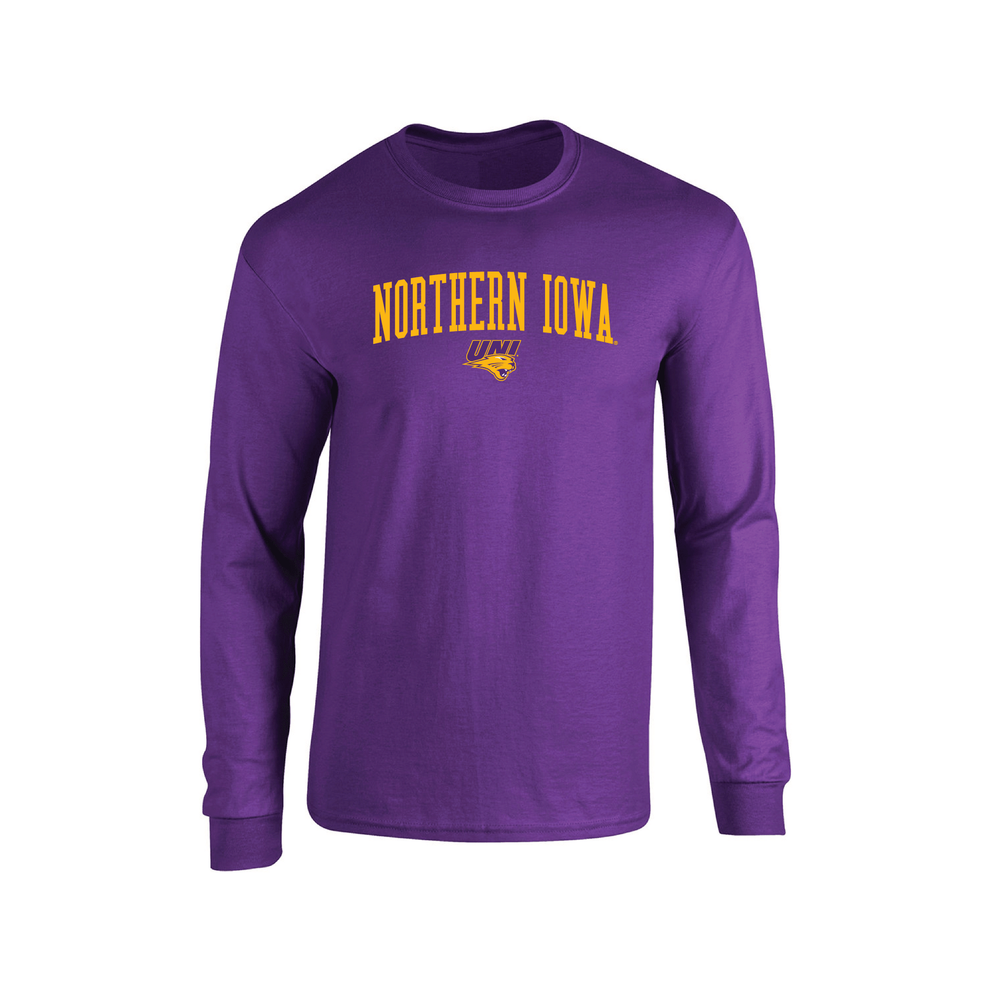 University of Northern Iowa Panthers Jumbo Arch Adult Long Sleeve T-Shirt