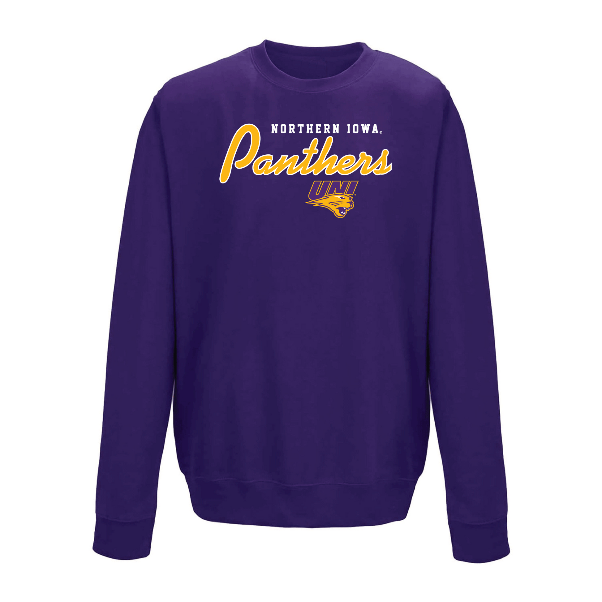 University of Northern Iowa Panthers Machine Script Crewneck Sweatshirt