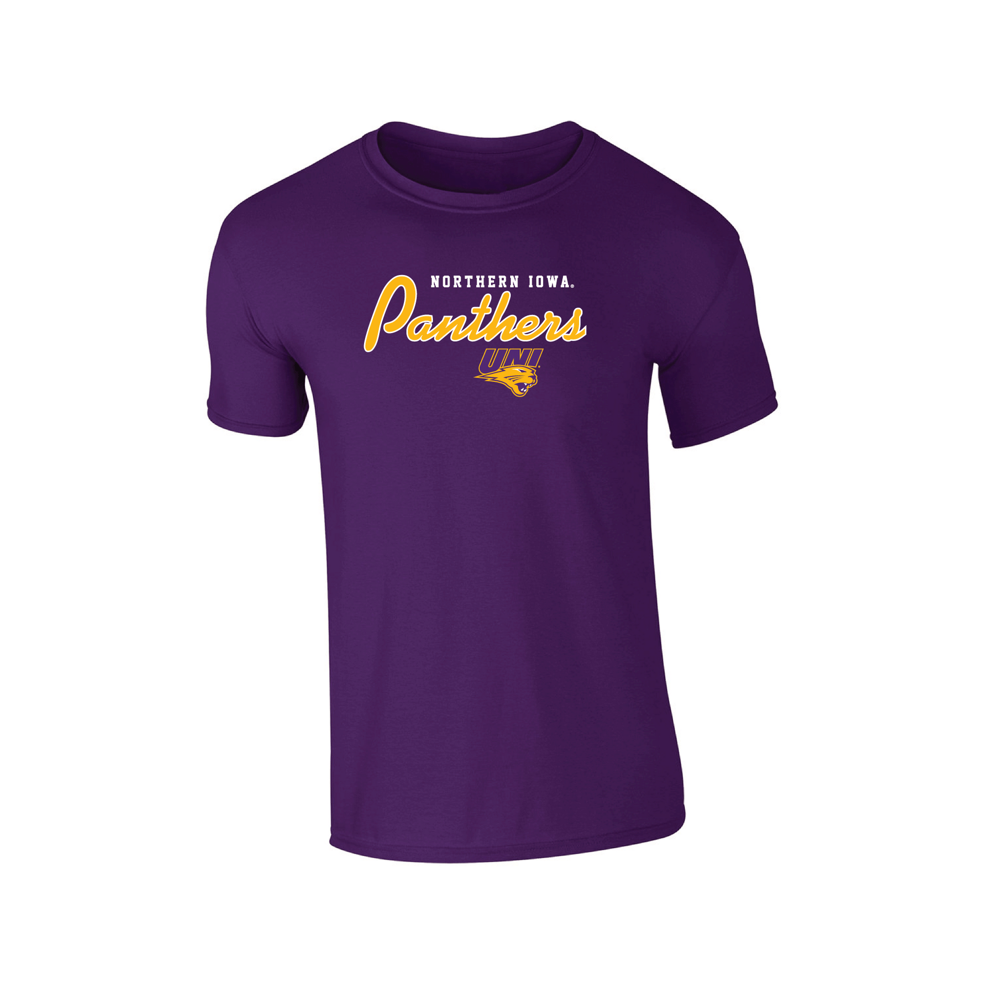 University of Northern Iowa Panthers Machine Script Adult T-Shirt