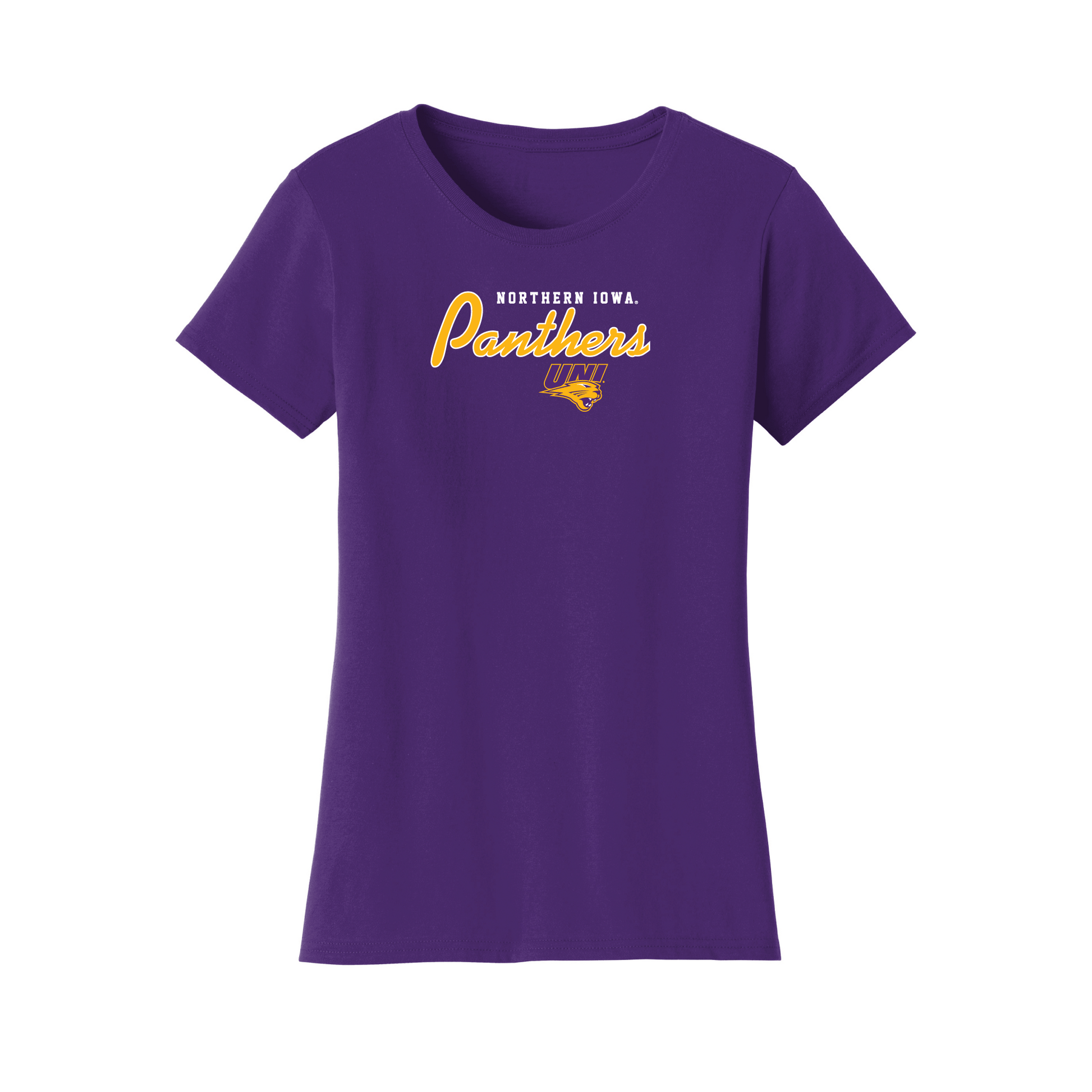 University of Northern Iowa Panthers Machine Script Womens T-Shirt
