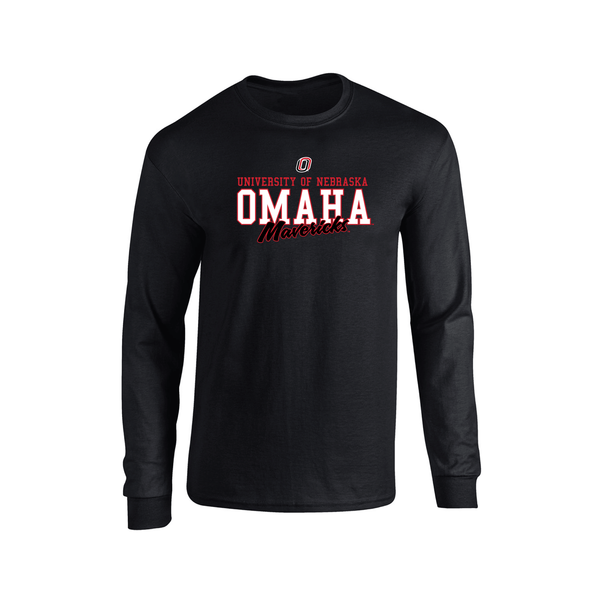 University of Nebraska Omaha Mavericks Campus Script Adult Long Sleeve T-Shirt