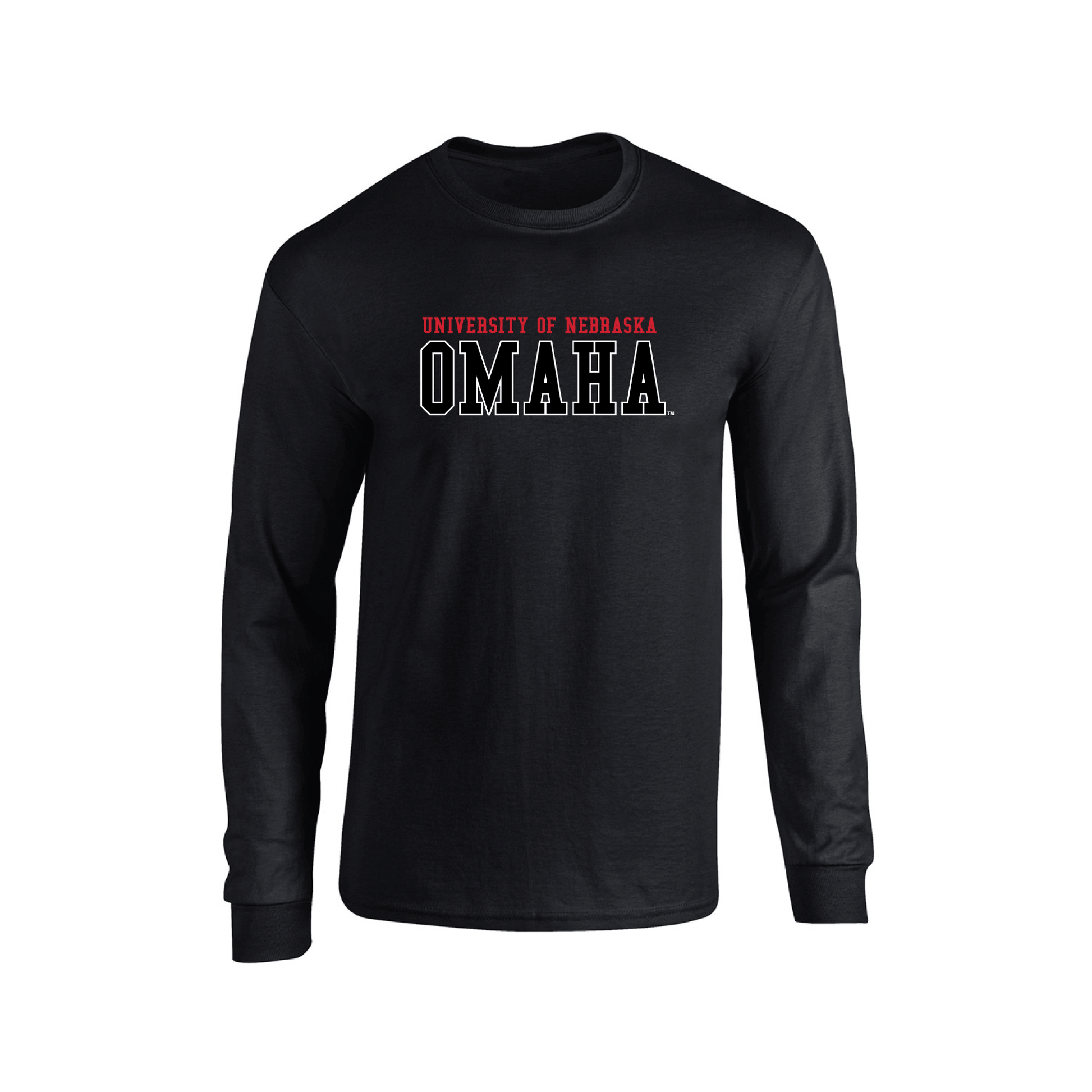 University of Nebraska Omaha Mavericks Block Adult Long Sleeve T-Shirt