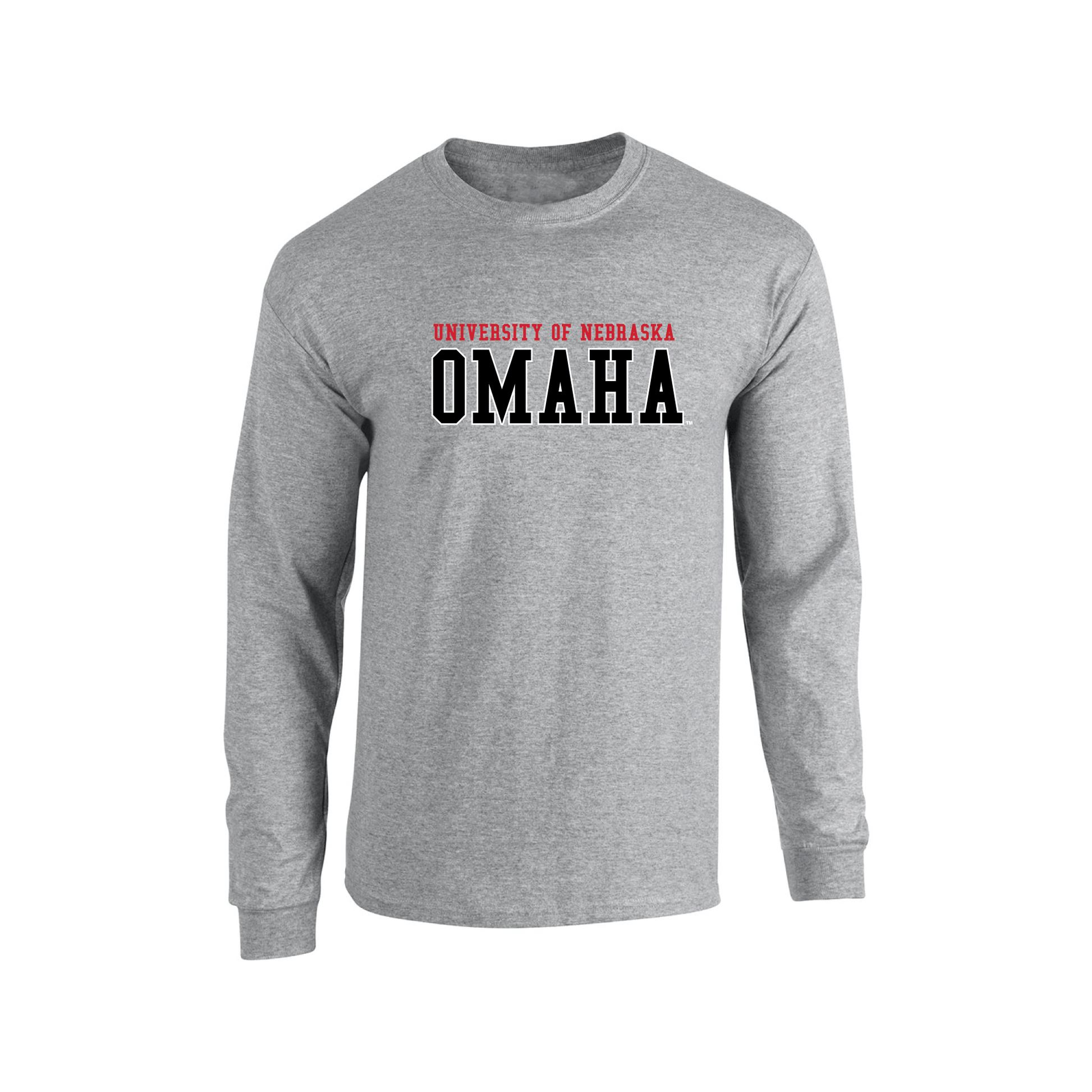 University of Nebraska Omaha Mavericks Block Adult Long Sleeve T-Shirt