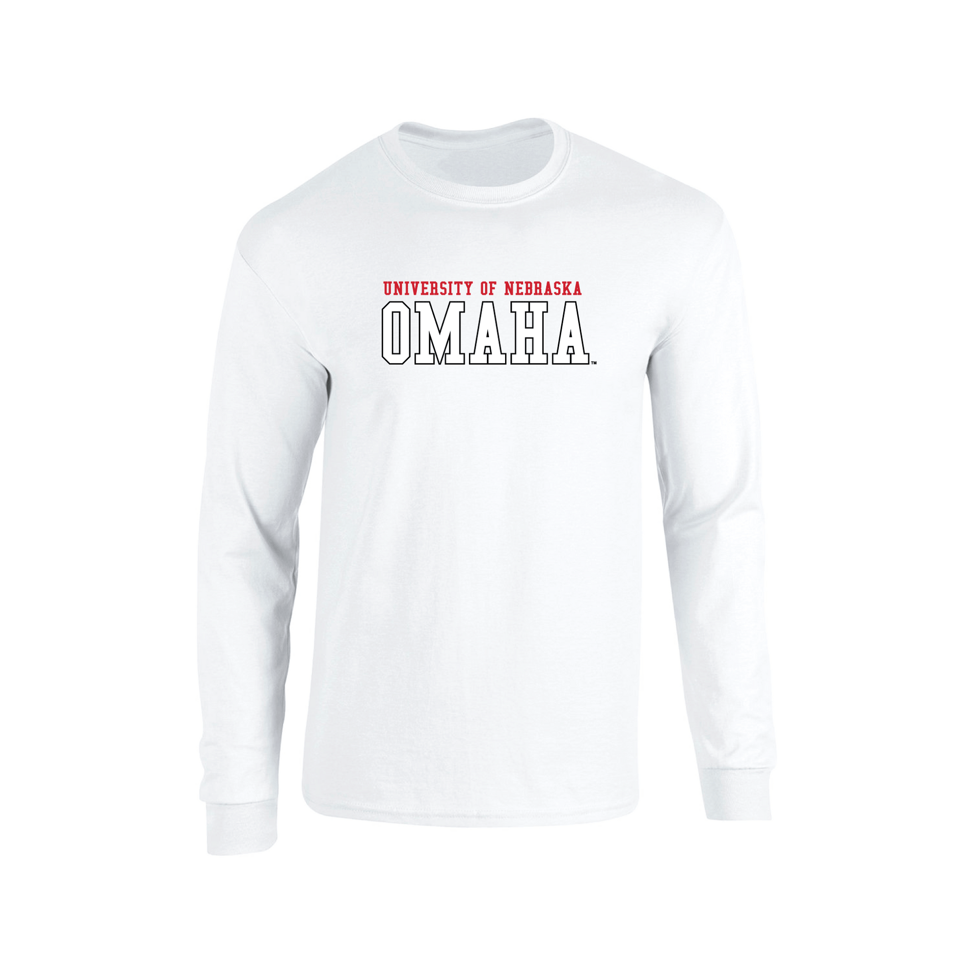 University of Nebraska Omaha Mavericks Block Adult Long Sleeve T-Shirt