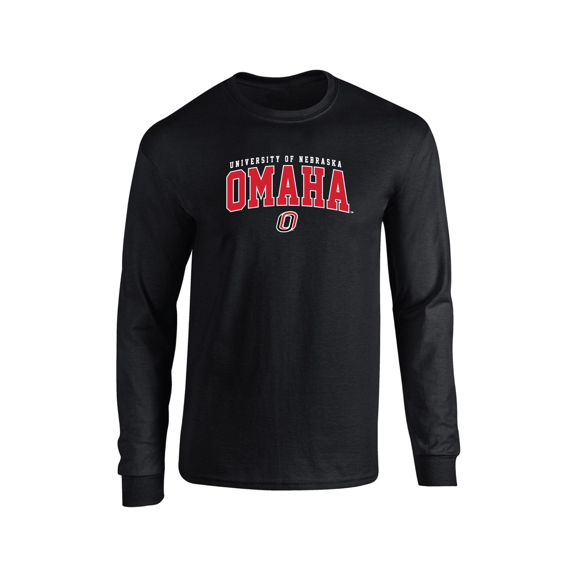 University of Nebraska Omaha Mavericks Jumbo Arch Adult Long Sleeve T-Shirt