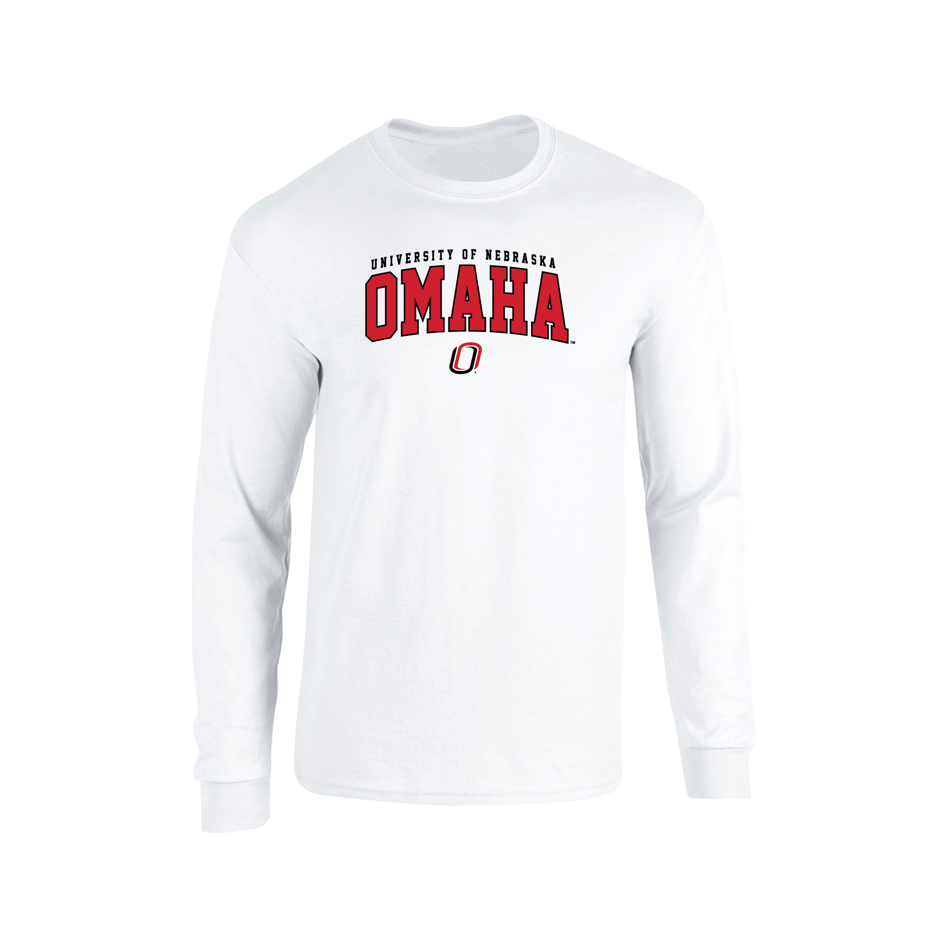 University of Nebraska Omaha Mavericks Jumbo Arch Adult Long Sleeve T-Shirt