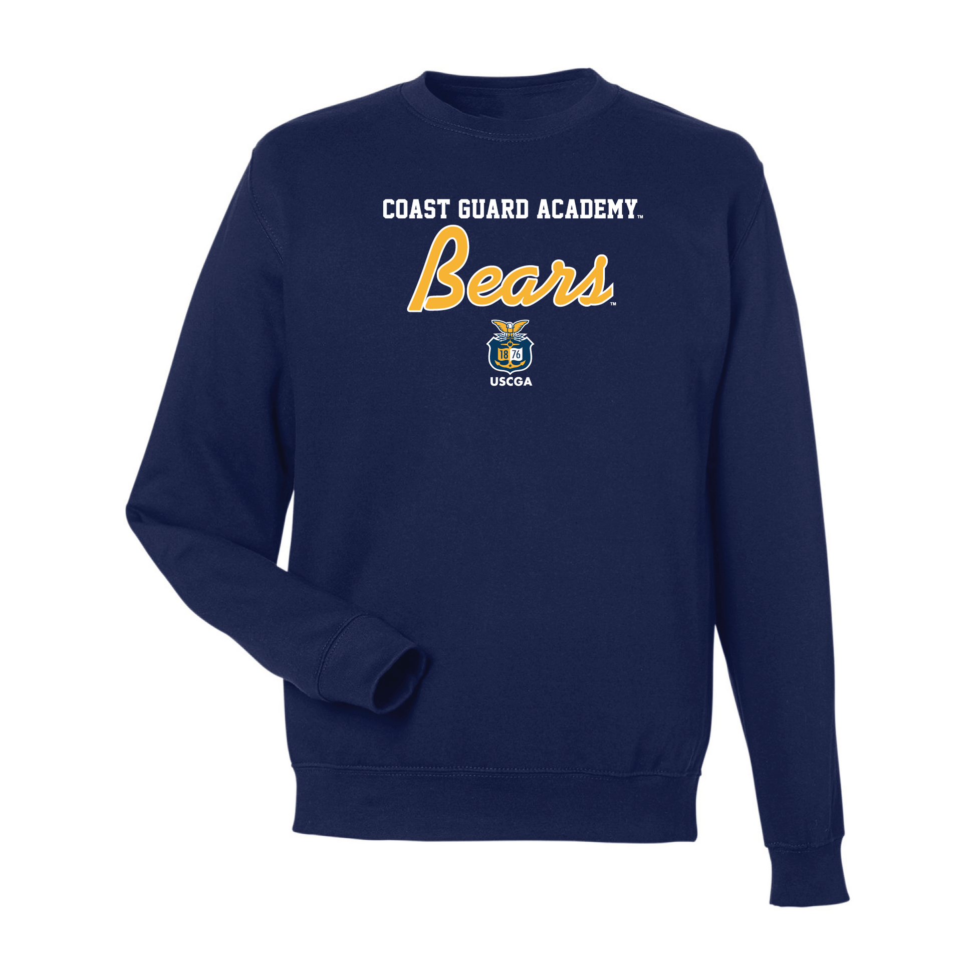 United States Coast Guard Academy Bears Machine Script Crewneck Sweatshirt