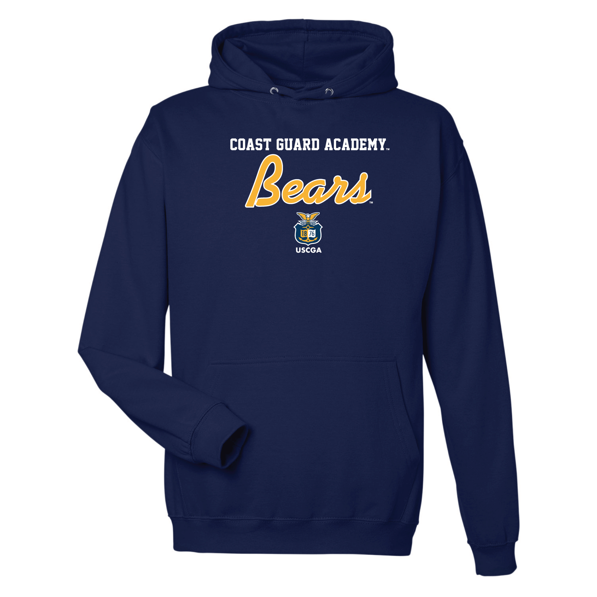 United States Coast Guard Academy Bears Machine Script Hooded Sweatshirt