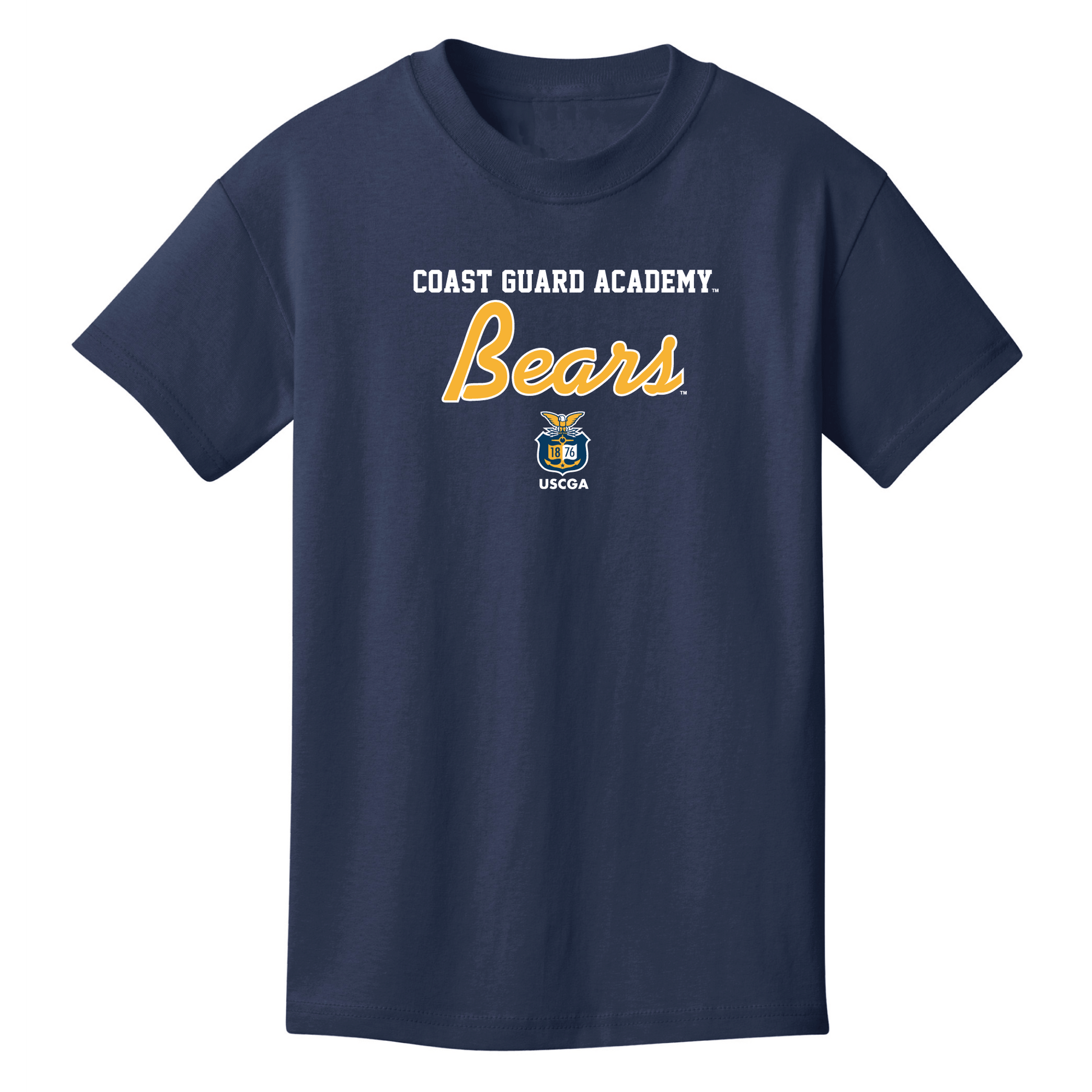 United States Coast Guard Academy Bears Machine Script Youth T-Shirt