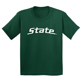 MSU State Wordmark Youth T-Shirt - Forest