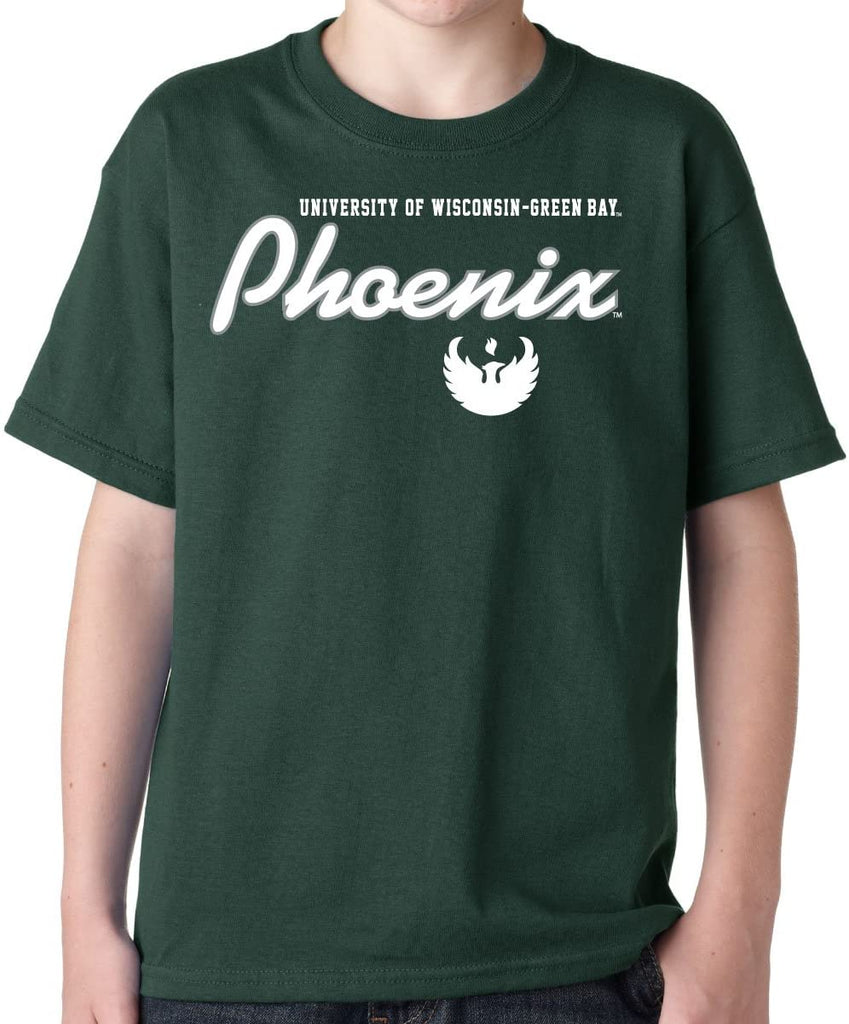 J2 Sport Wisconsin Green Bay Phoenix NCAA Machine Script Youth T-Shirt