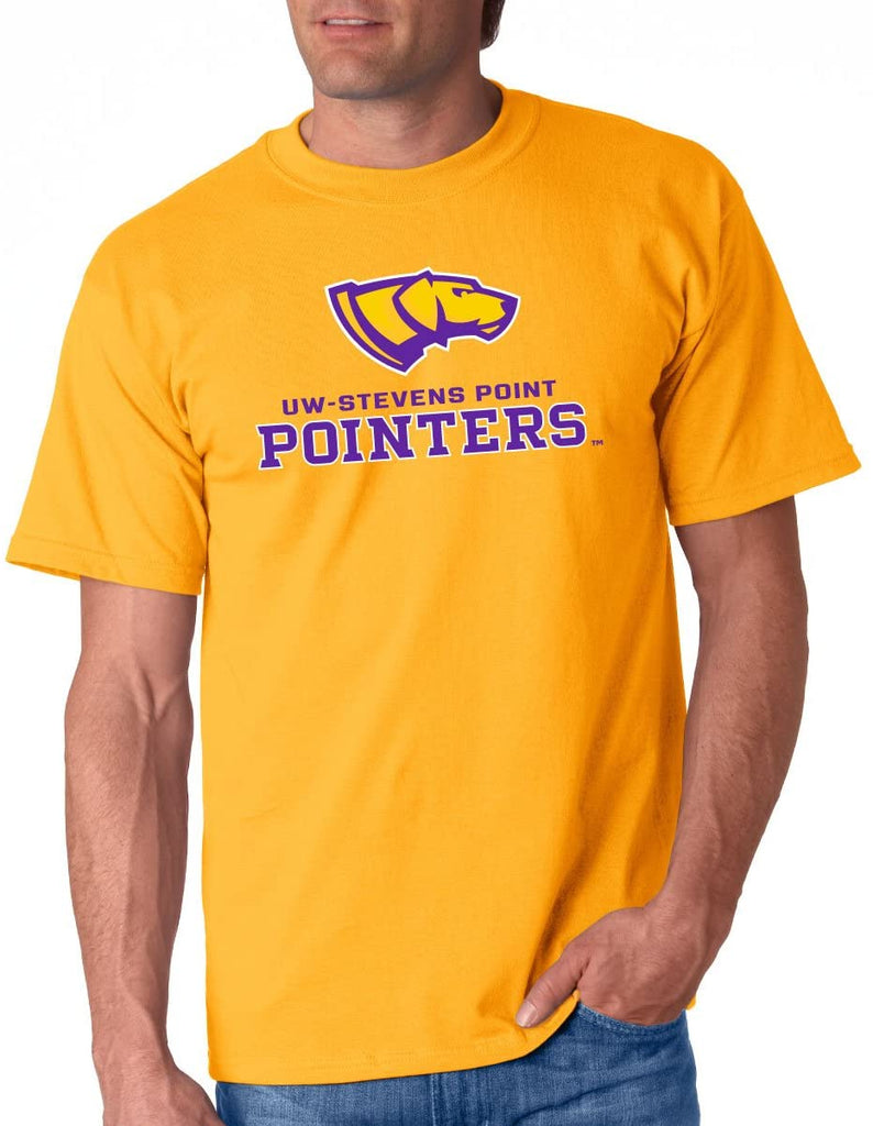 J2 Sport Wisconsin Stevens Point Pointers NCAA Doghead Pointer Unisex Gold T-Shirt