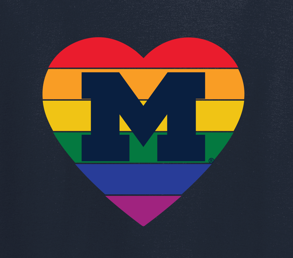 J2 Sport University of Michigan Wolverines NCAA Heart Pride T-Shirt