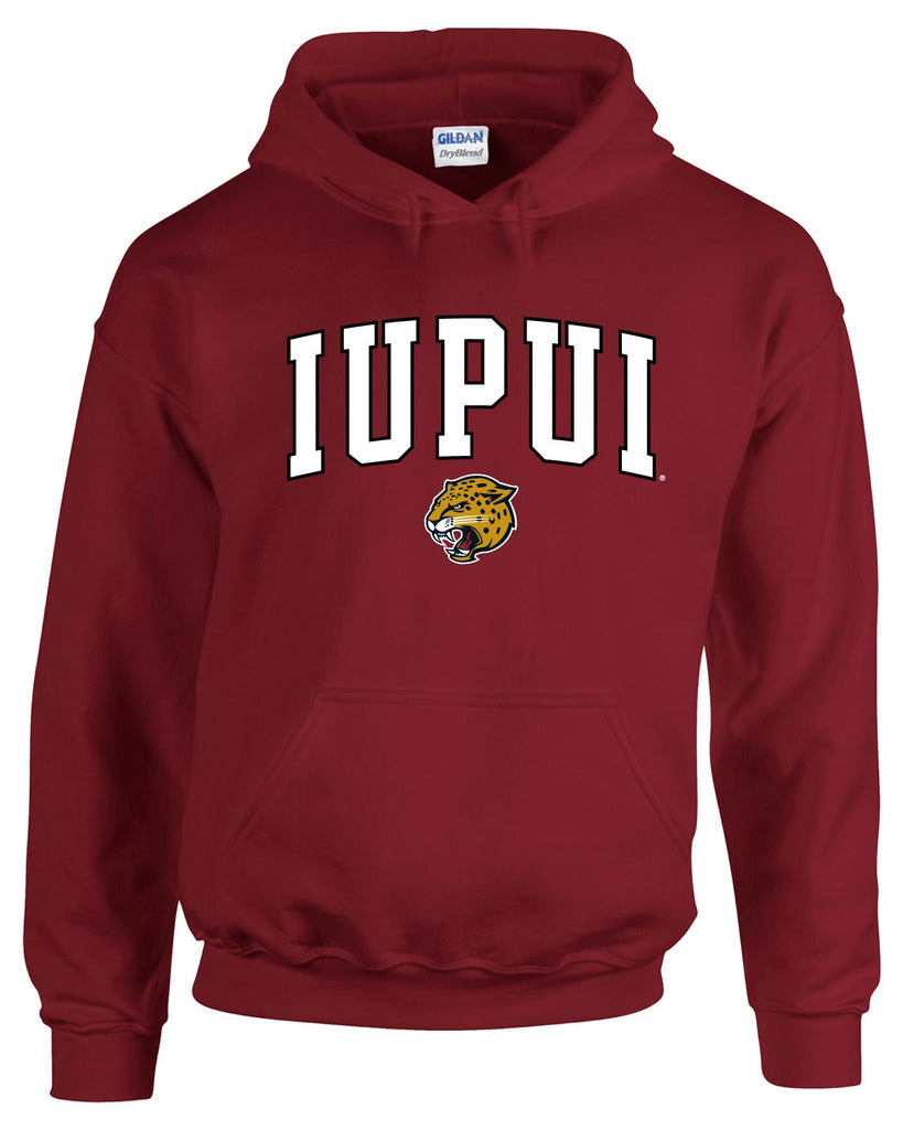 J2 Sport IUPUI Indiana University â€“ Purdue University Indianapolis NCAA Jumbo Arch Unisex Hooded Sweatshirt