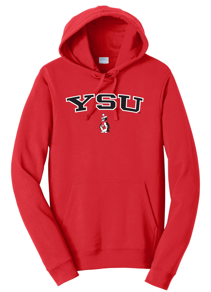 J2 Sport YSU Youngstown State University Penguins NCAA Jumbo Arch Unisex Hooded Sweatshirt